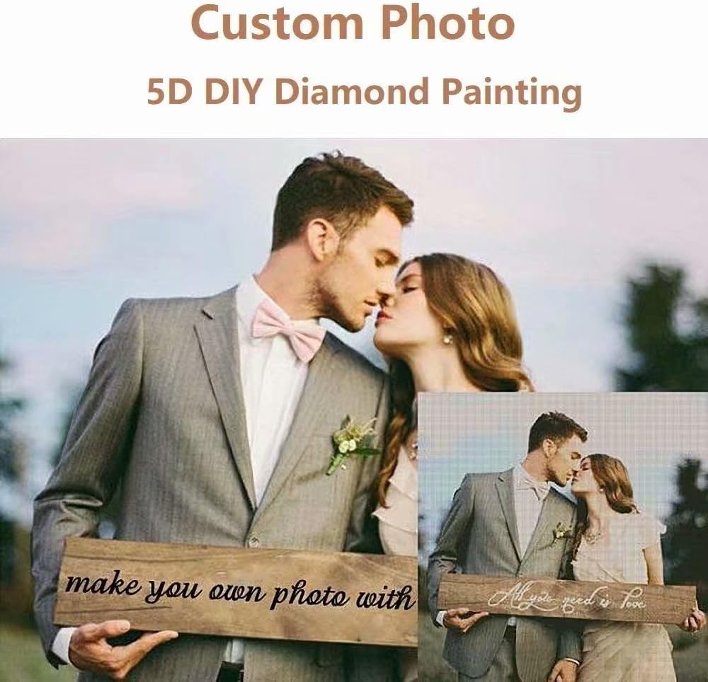 Personalized Custom Photo Diamond Painting 5D DIY Diamond Painting, Full Drill Diamond Embroidery Kit Home Wall Decor