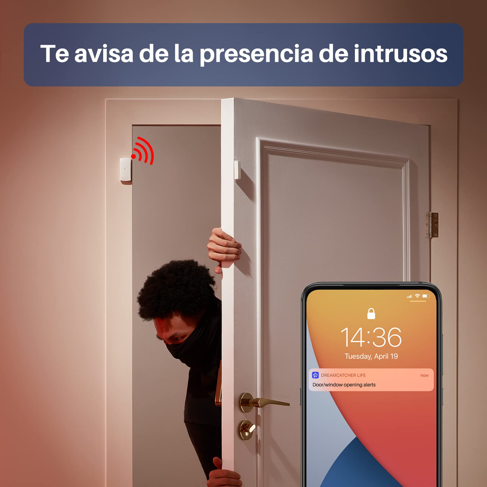 Detector de movimiento - Alarma inalámbrica para el hogar con Mermaid inteligente WiFi / 4G