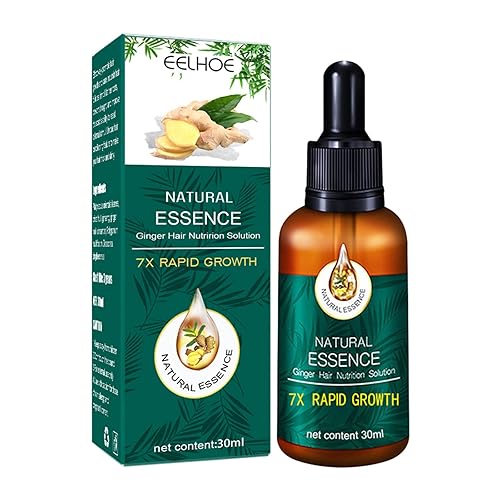 Natural Essence - Solución nutricional para el cabello de jengibre, suero de crecimiento del cabello líquido para pérdida de cabello con esencia de
