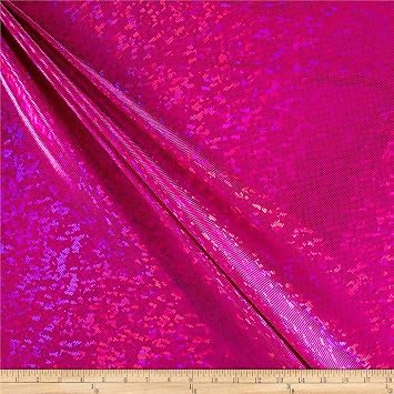 Shattered Hologram Lame Stretch Knit Hot Pink, Fabric by the Yard