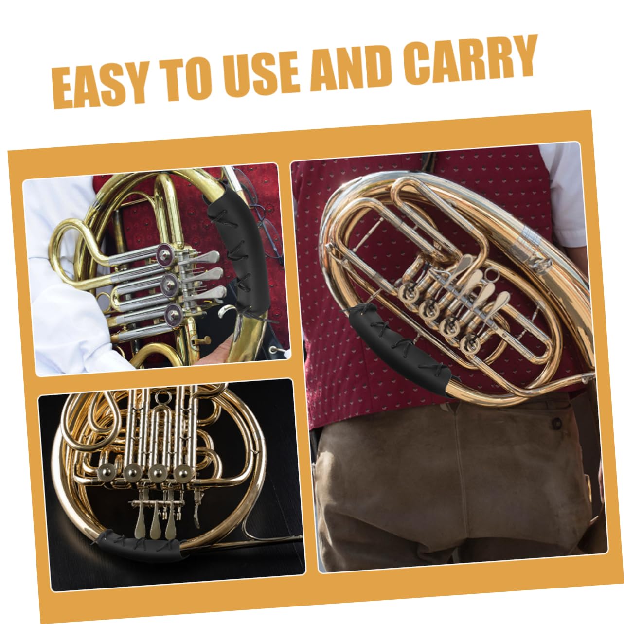 ibasenice French Horn Pad Protector 2pcs Hand Guard Wrap Music Instrument Accessory