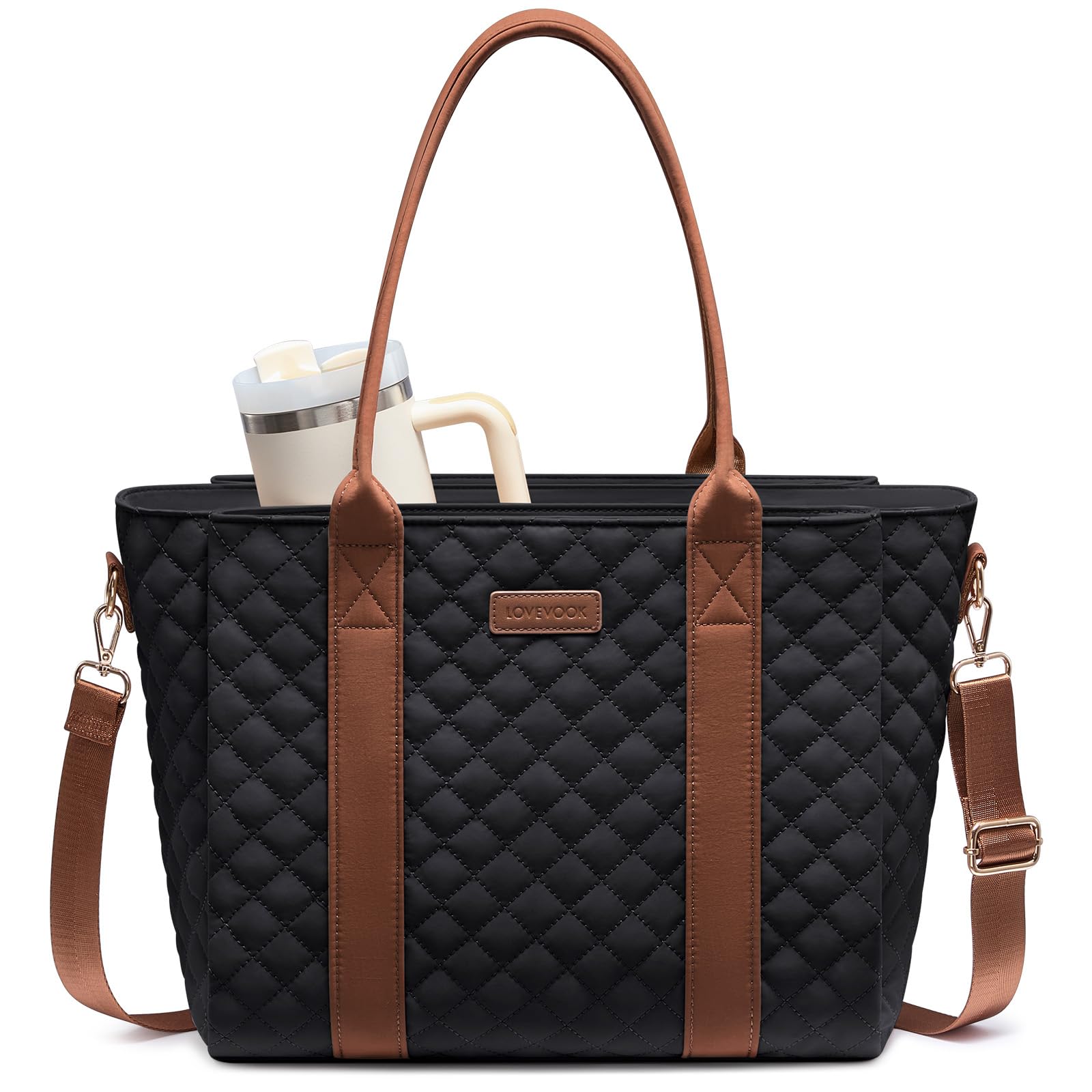 LOVEVOOK Teacher Tote Bag for Women, Work Tote Bag fits 15.6-Inch Laptop