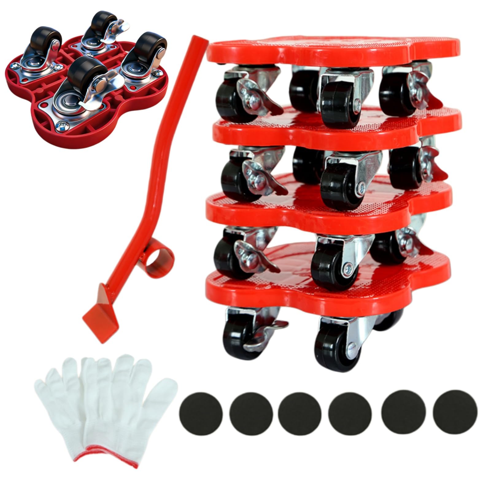 Furniture Movers, Furniture Sliders 400KG Capacity with 4 Wheels Moving Wheels Set Furniture Rollers for Heavy Appliance Refrigerator Sofa Heavy Items