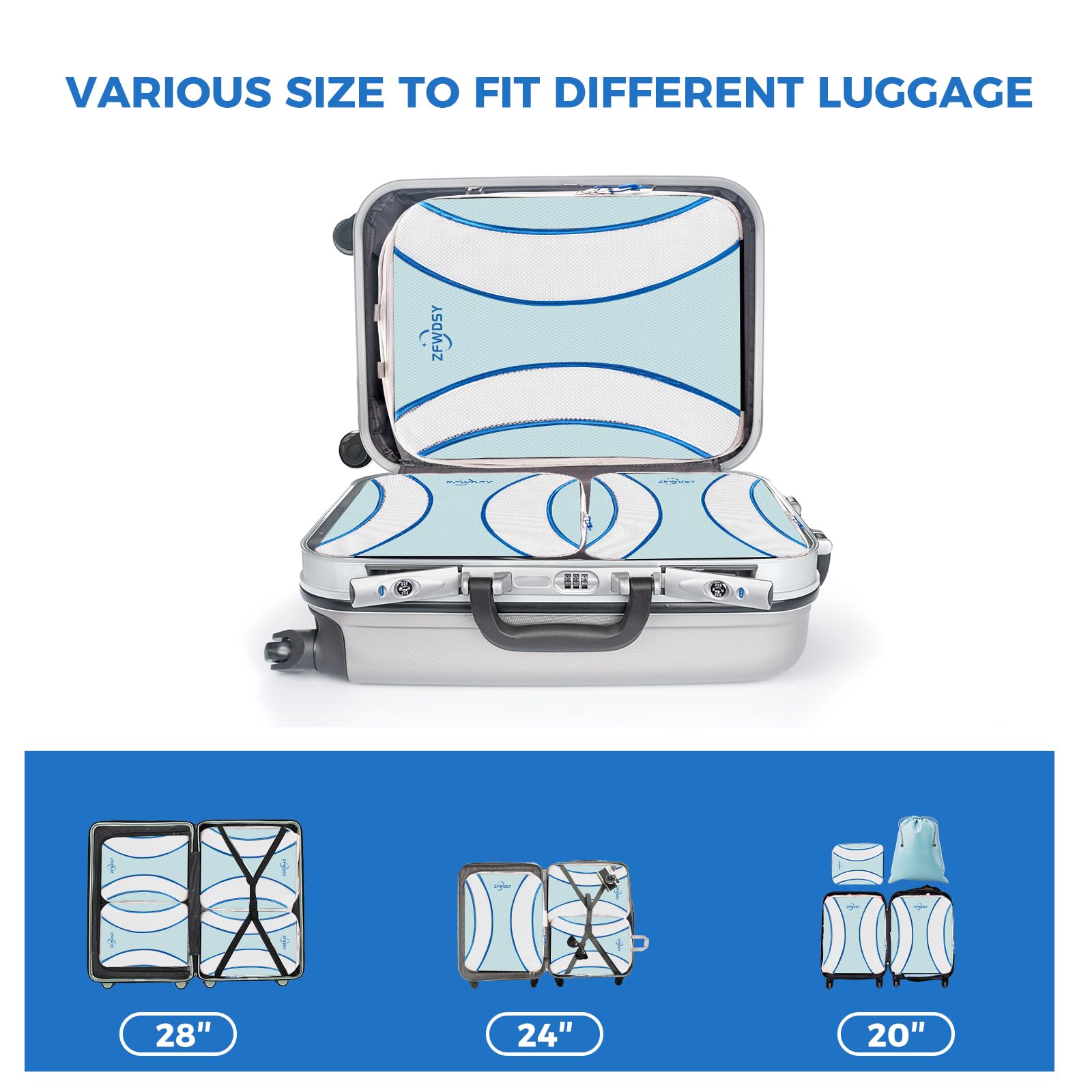 Packing Cubes - Koffer organizer set - 8-delig - Travel cubes - Bagage organizer - Roze
