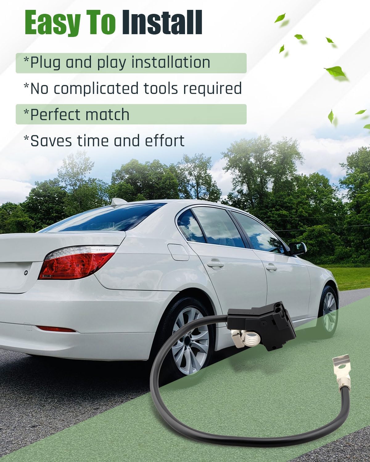 61219302358 Intelligent Battery Negative Terminal Fit for BMW 5 6 7 Series/ F18 F01 F02 F07 F10/ X1 X3 X5 X6 2009-2017 Replace 61219302356 61219253082