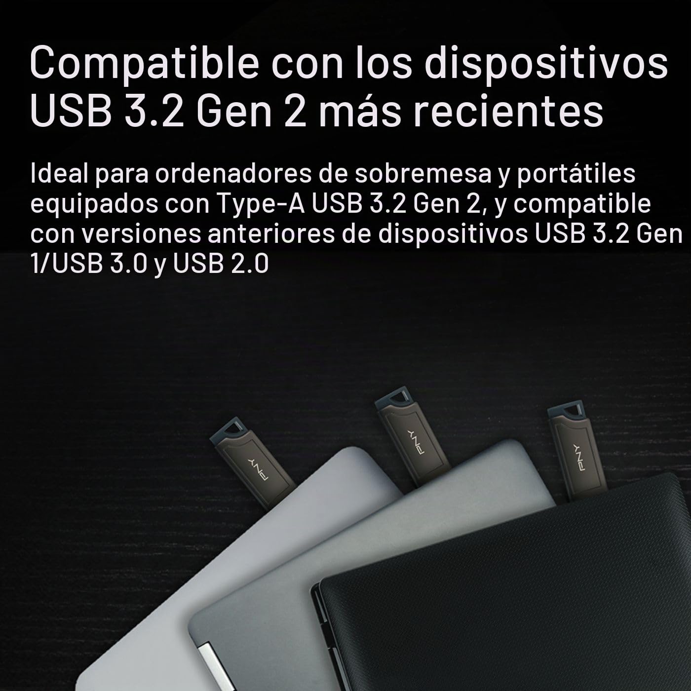 PNY Unidad Flash 512GB Pro Elite V2 USB 3.2 Gen 2, Velocidad de Lectura de hasta 600 MB/s
