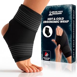 Arctic Flex Multi-Purpose Ice Pack Wrap - Reusable Gel Ice Packs for Ankle Injuries, Hot & Cold Compression Therapy for Pain Relief, Plantar Fasciitis, Achilles Tendonitis, Knee, Elbow & Hand Pain - Amazon product rated Grade A