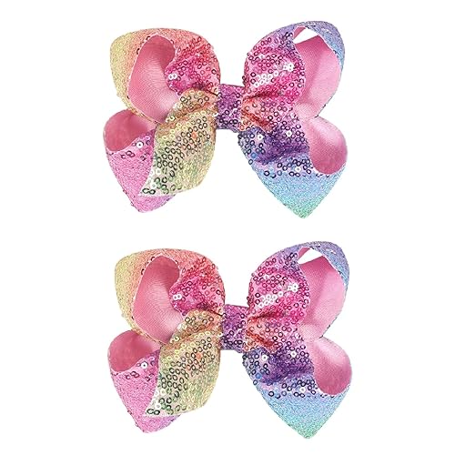 2 horquillas encantadoras de 5 pulgadas con lazo de hada pinza de lentejuelas multicolor para niños y adolescentes (arcoĂris) 2 horquillas encantadoras de 5 pulgadas con lazo de hada pinza de lentejuelas multicolor para niños y adolescentes (arcoĂris)