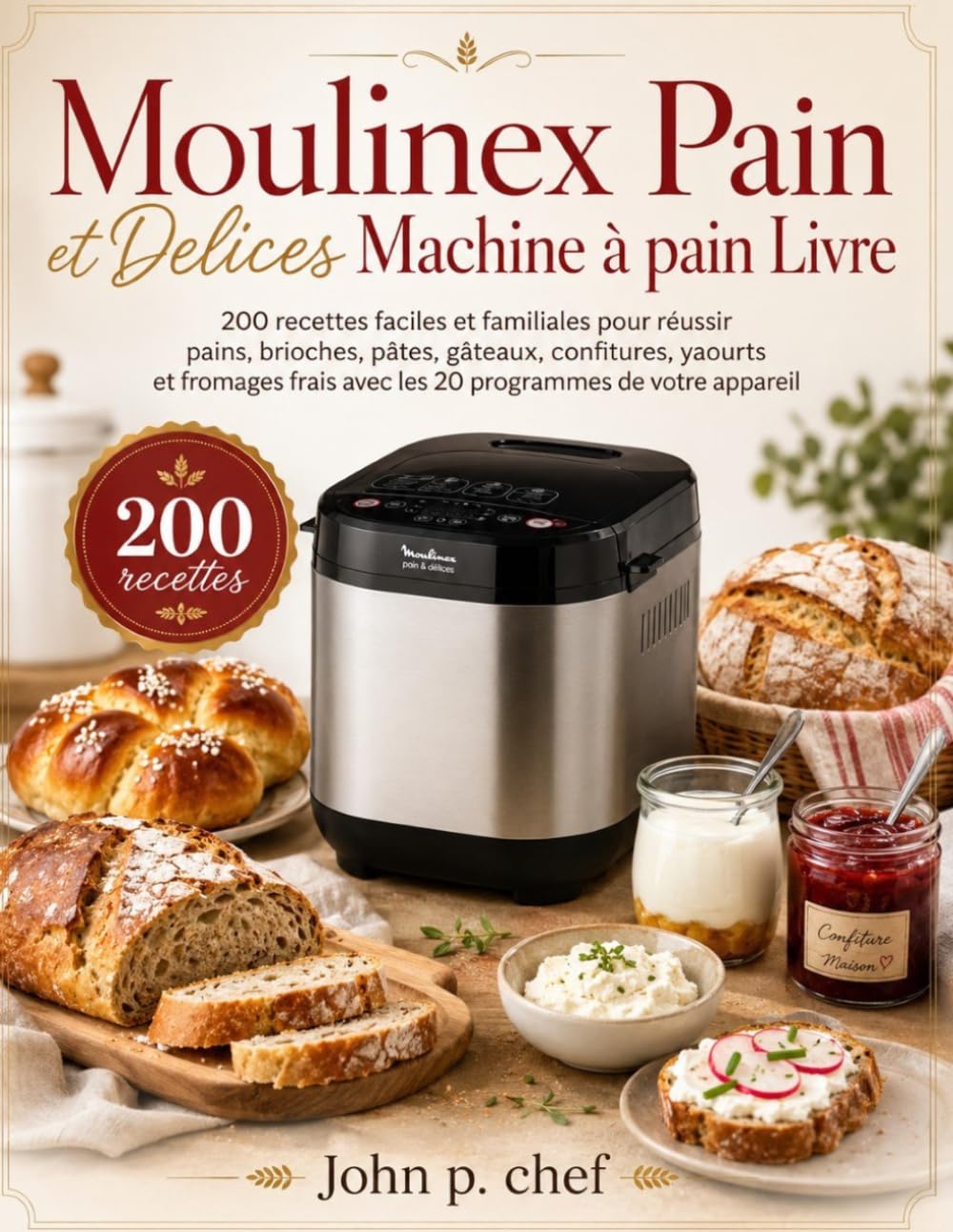 Moulinex Pain et Delices Machine à pain Livre: 200 recettes faciles et familiales pour réussir pains, brioches, pâtes, gâteaux, confitures, yaourts et ... avec les 20 programmes de votre appareil
