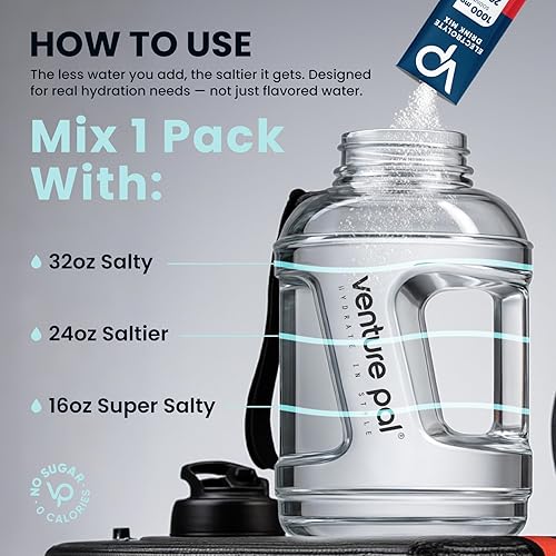 Miniatura 7 de Venture Pal Paquetes de polvo de electrolitos sin azúcar con alto contenido de sodio, paquetes de hidratación con sodio, potasio y magnesio, cero