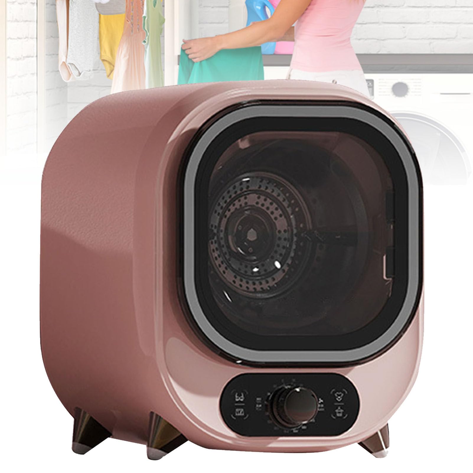 Secadora portátil, Secadora de Condensador de 5 kg, Secadora con ventilación, Uso en encimera o Montaje en Pared (Pink)