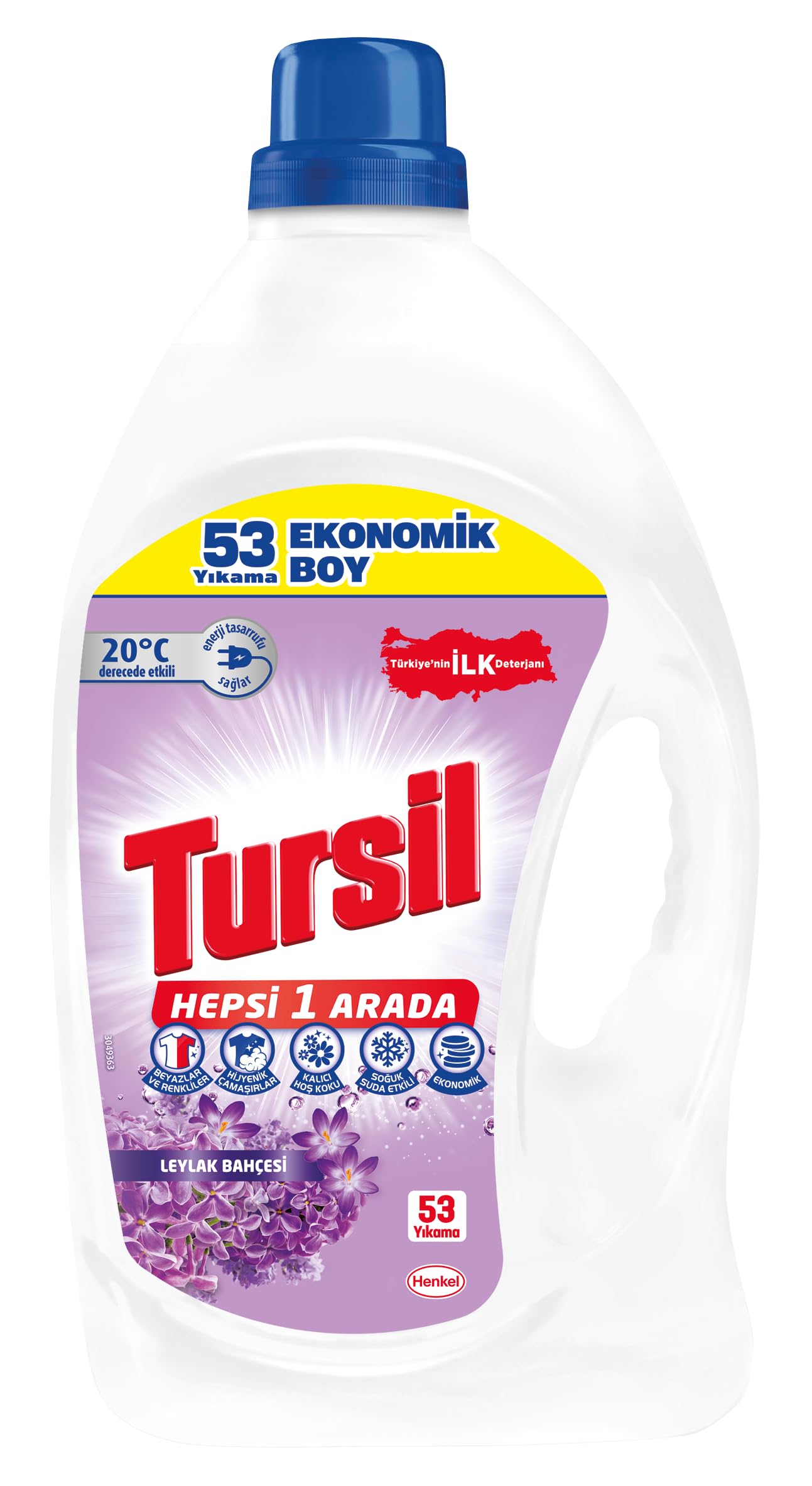 Tursil Komple Çözüm Leylak Bahçesi 53 Yıkama Sıvı Çamaşır Deterjanı Ekonomik Boy 1 x 3440 ml