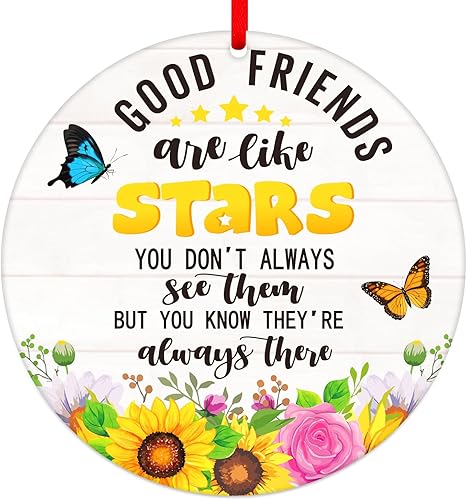 Miniatura 10 de PETCEE Adornos de Navidad en liquidación – Adornos de amistad 2025 Good Friends Decoración colgante para árbol de Navidad, recuerdo, regalos