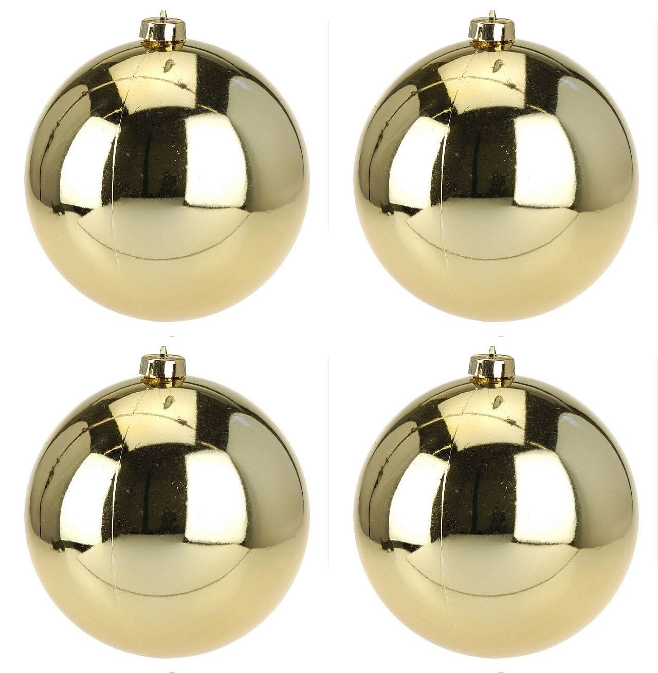 Christbaumkugel Weihnachtskugel Kugel Einzeln im 2er oder 4er Set - Ø20 cm - aus Kunststoff (bruchfest) in Rot oder Gold für Innen + Außen (4, Gold)