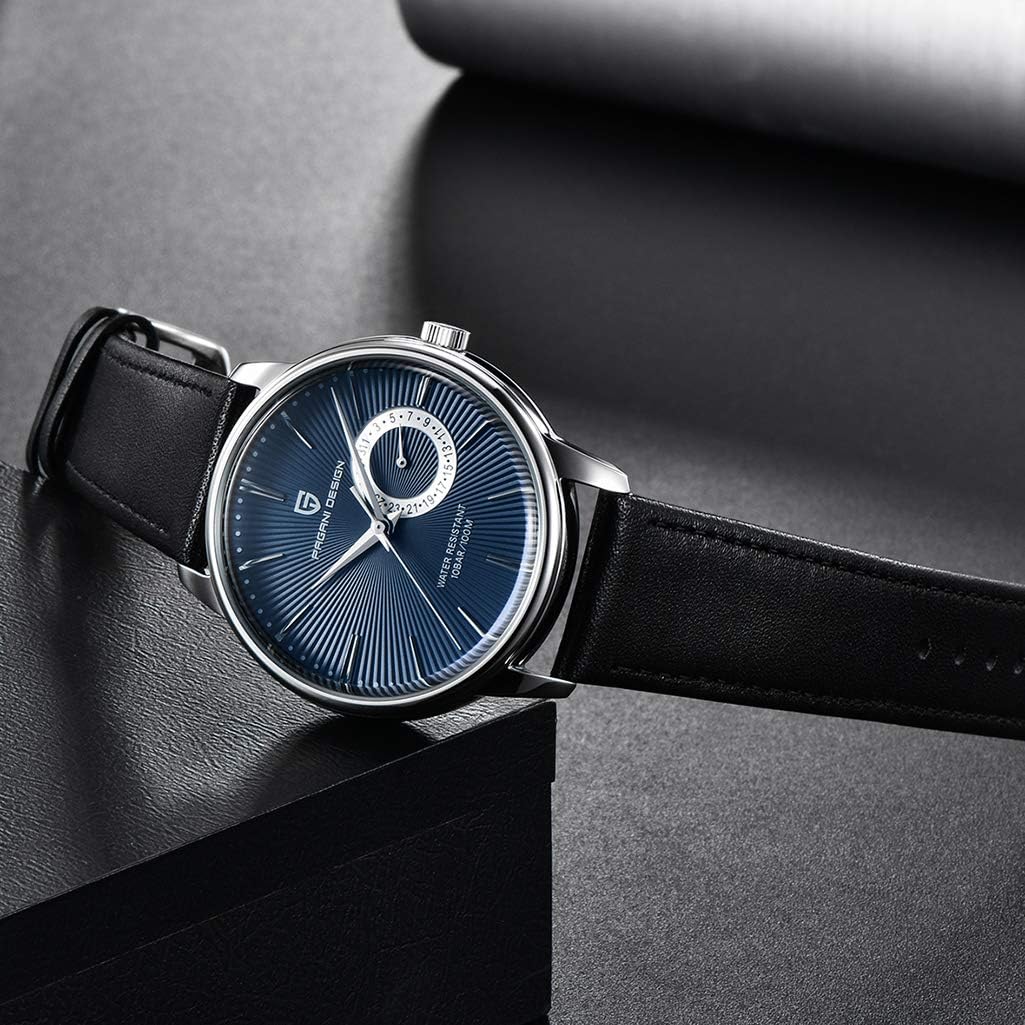 PAGANI DESIGN Men’s Watches Casual Leather Quartz Wrist Watch for Men Waterproof Business Dress Unique Watches Japanese Movement