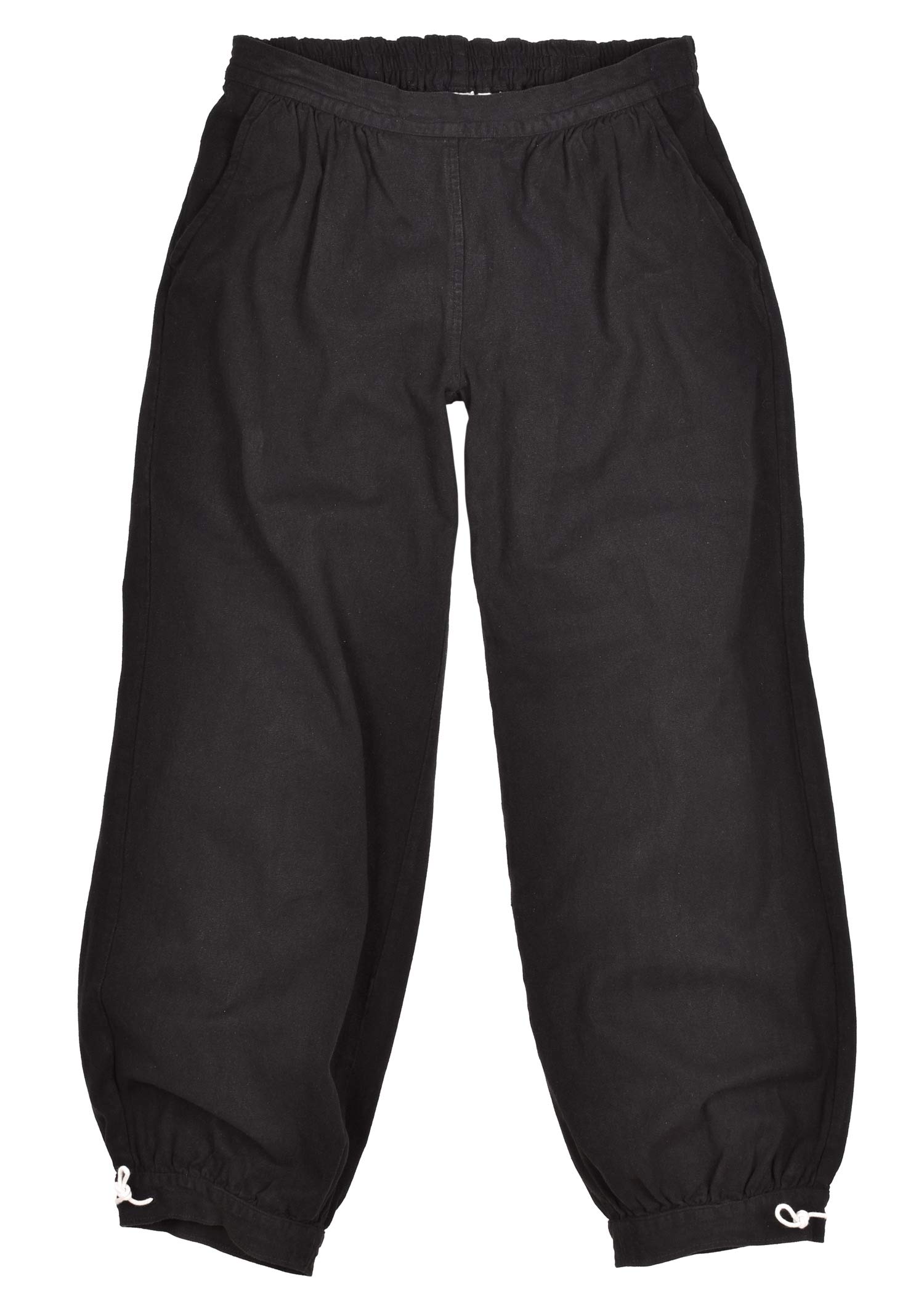 Battle-Merchant Men's Black Hermann - Loose Medieval Trousers - Larp Costume - Xl