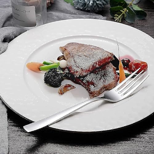 Miniatura 4 de Paquete de tenedores y cucharas de cena, 16 tenedores de cubiertos de acero inoxidable de grado alimenticio de 8 pulgadas y 16 cucharas de acero