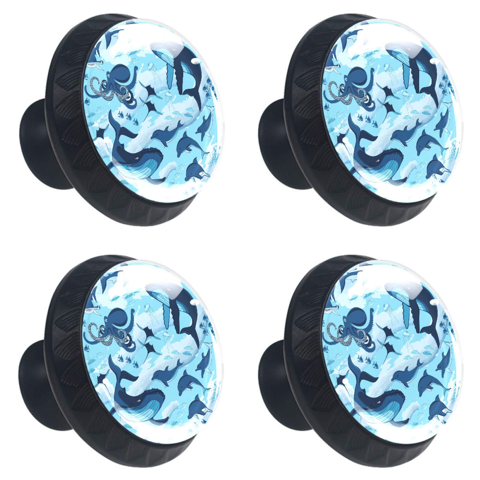 Poignées de porte requin bleu au design océanique unique pour relooker vos meubles de placard