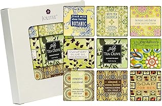 Jolitee French Milled Botanical Soap Sampler Set of 9 - Individually Wra...