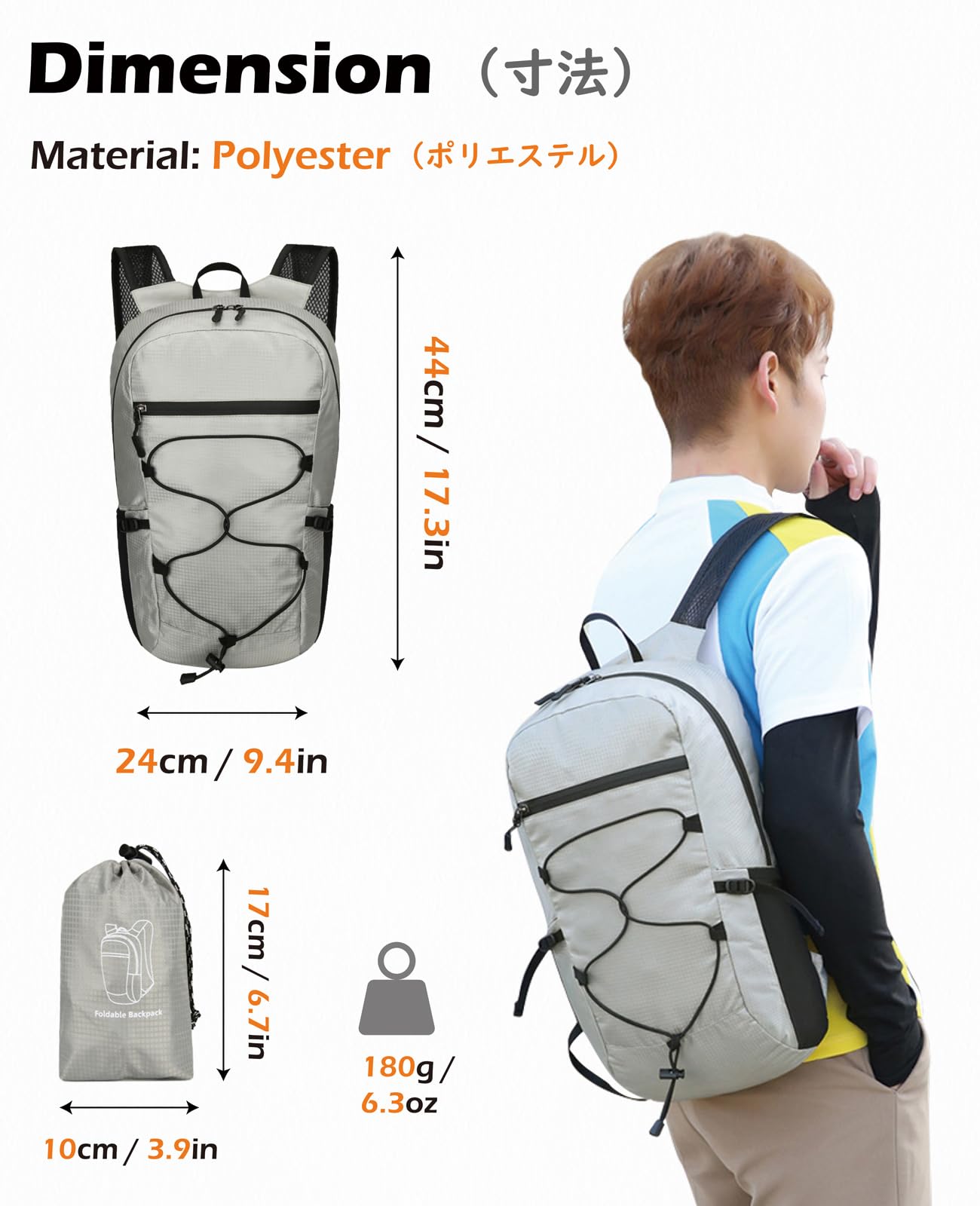 TRIWONDER Plecak o pojemności 15 l dla mężczyzn i kobiet, mały plecak turystyczny, ultralekki, poręczny, składany, do podróży, na kemping, Czarny, 15L, Piesze wycieczki