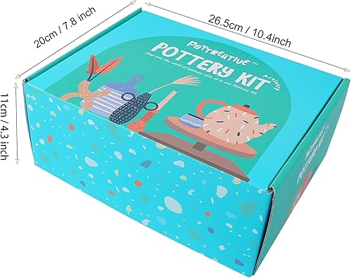 Miniatura 5 de Kit de arcilla seca al aire para principiantes, juego de cerámica todo en uno con herramientas de escultura, pinturas, barniz, kit de manualidades