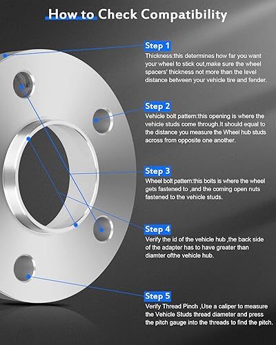 Miniatura 5 de ECCPP 4 espaciadores de rueda centrados en buje 5x112 de 0.787 in, 0.197 x 4.409 in a 0.197 x 4.409 in para 1997-2003 R170 SLK Clase SLK230 SLK320