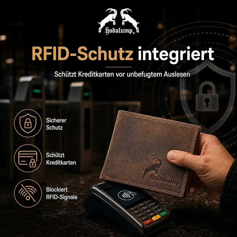 Vintage-Geldbörse aus Echtleder mit RFID-Schutz, braun, Foto 5