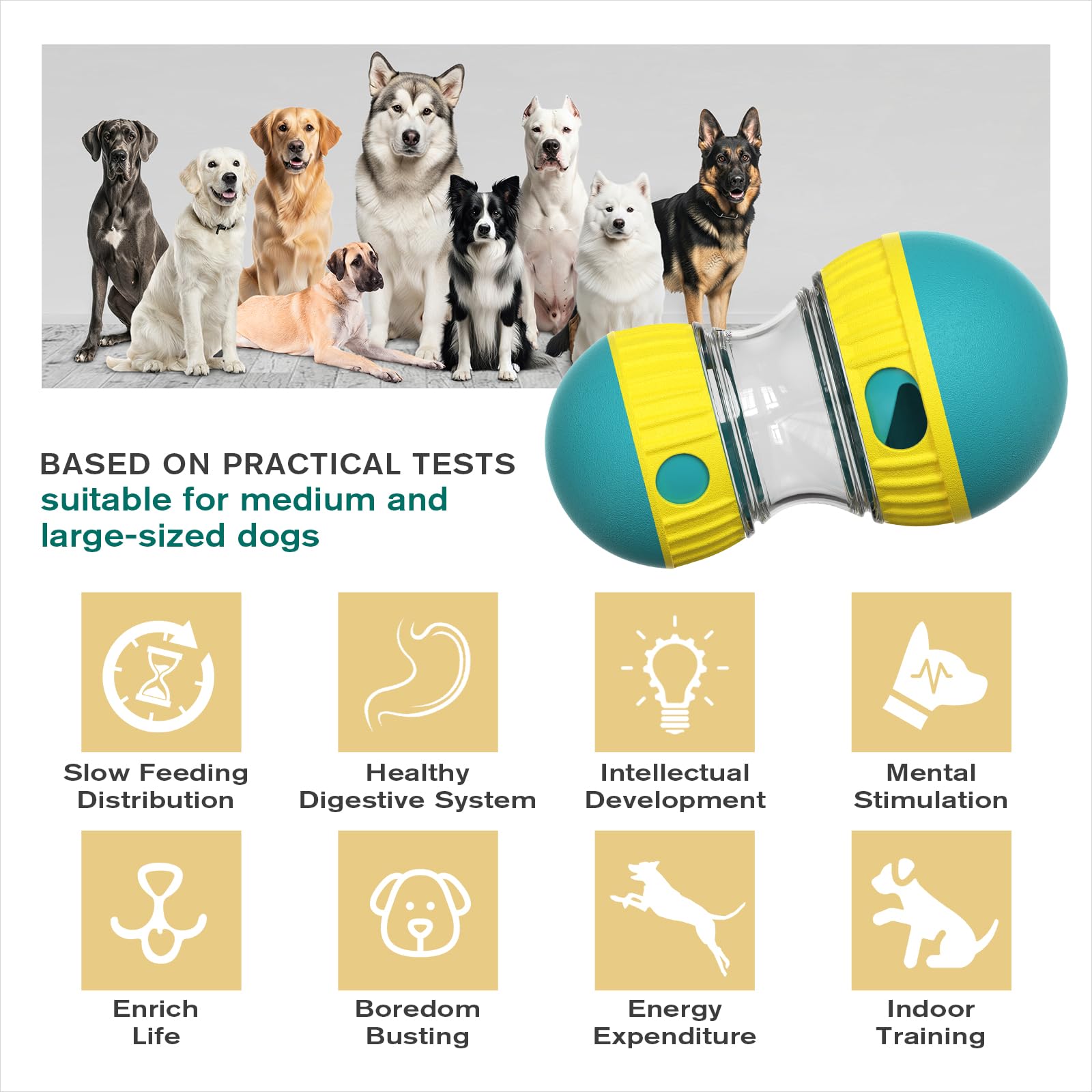 Rompecabezas interactivo de comida para perros, dispensador de golosinas ajustable, alimentación lenta para mantenerlos ocupados, juguetes estimulantes para perros medianos y grandes (XL azul)