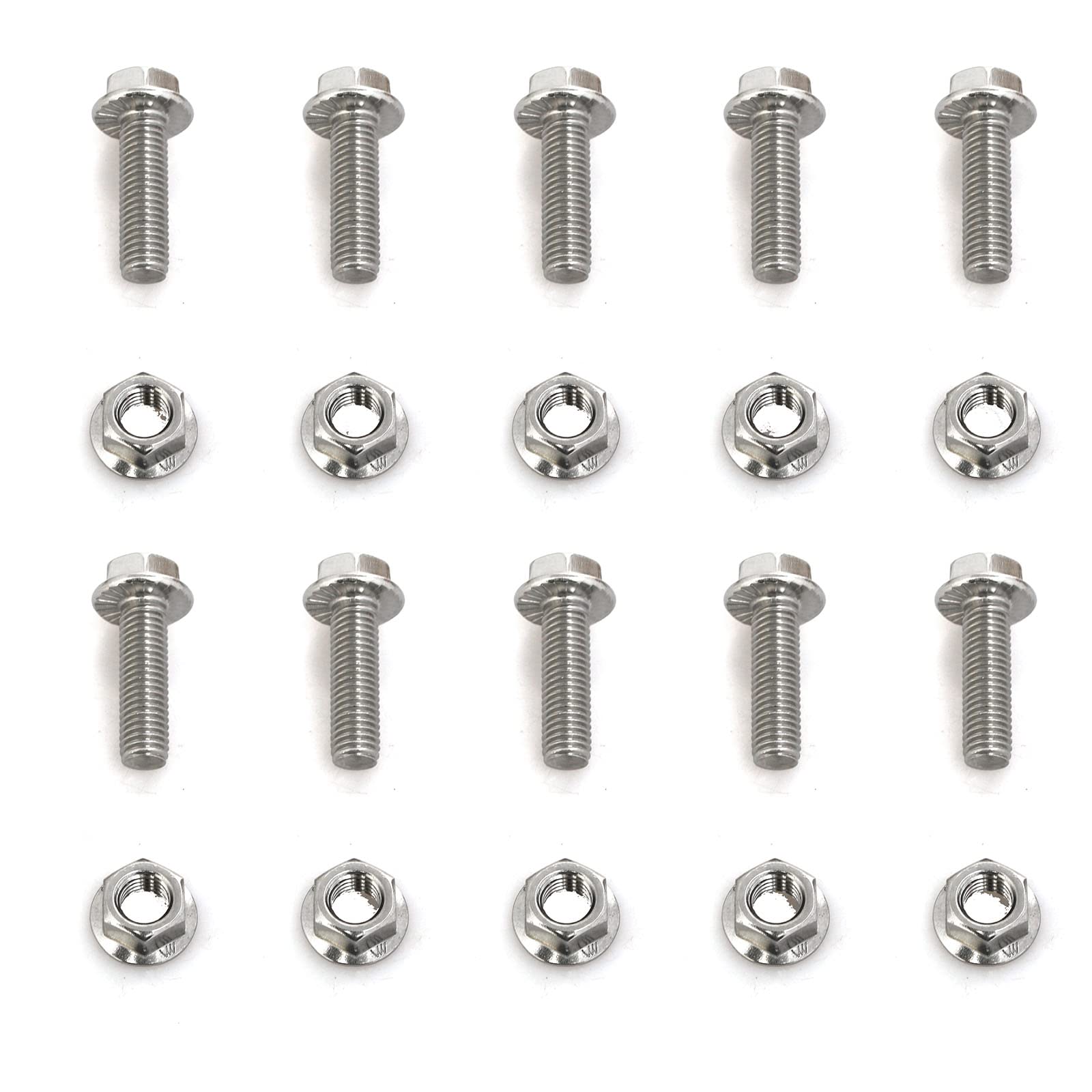Tornillos de brida M8 x 35 mm de acero inoxidable para kit de accesorios de escape 6