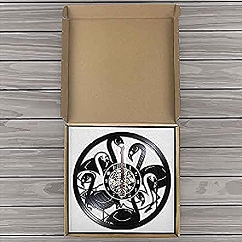 Miniatura 3 de Wall Clock Ostrich Family Wall Art Nursery Wall Clock Africa Ostrich Vinyl Record Wall Clock Animal Camel Bird Home Decor Wall Watch Dia 30cm Clock