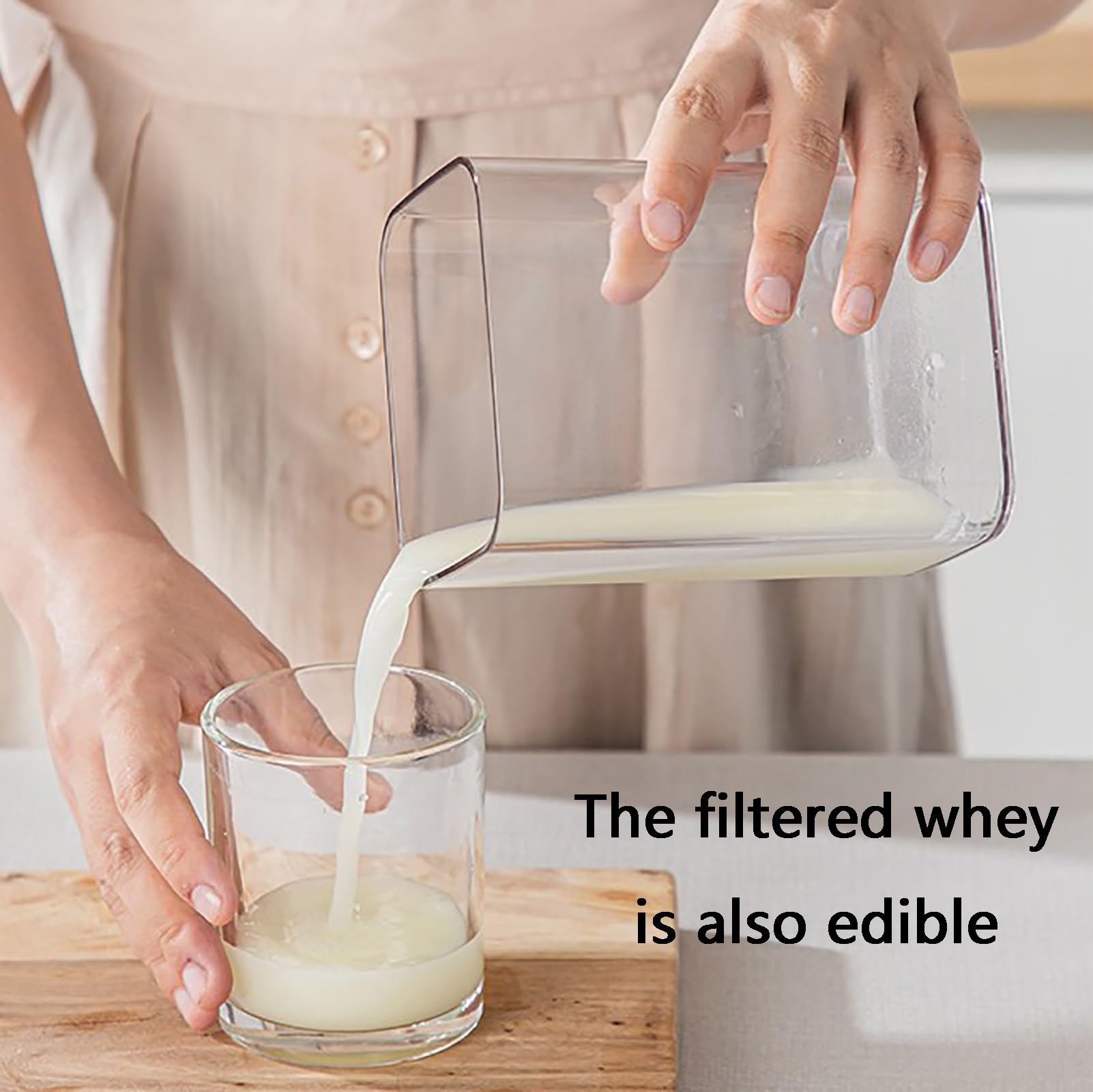 Filtro per Yogurt Greco, Separatore di Yogurt, Sicuro e Riutilizzabile, Facile da Pulire, Filtrazione Naturale, Regalo Ideale per Il Benessere di Uomini e Donne(Large)