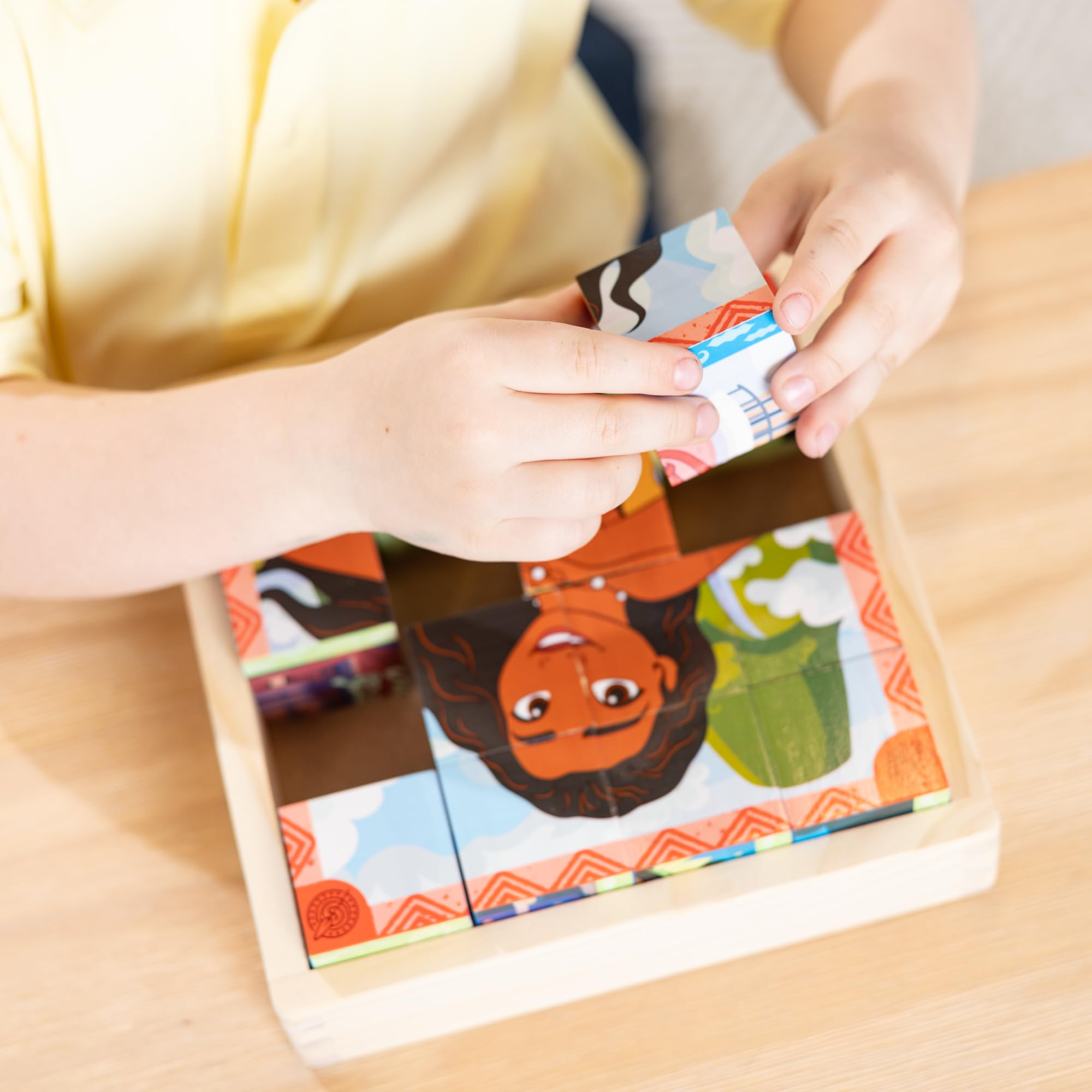 Melissa & Doug Księżniczka Disneya drewniana zabawka kostka puzzle klocki dla chłopców i dziewcząt 3+ - certyfikat FSC