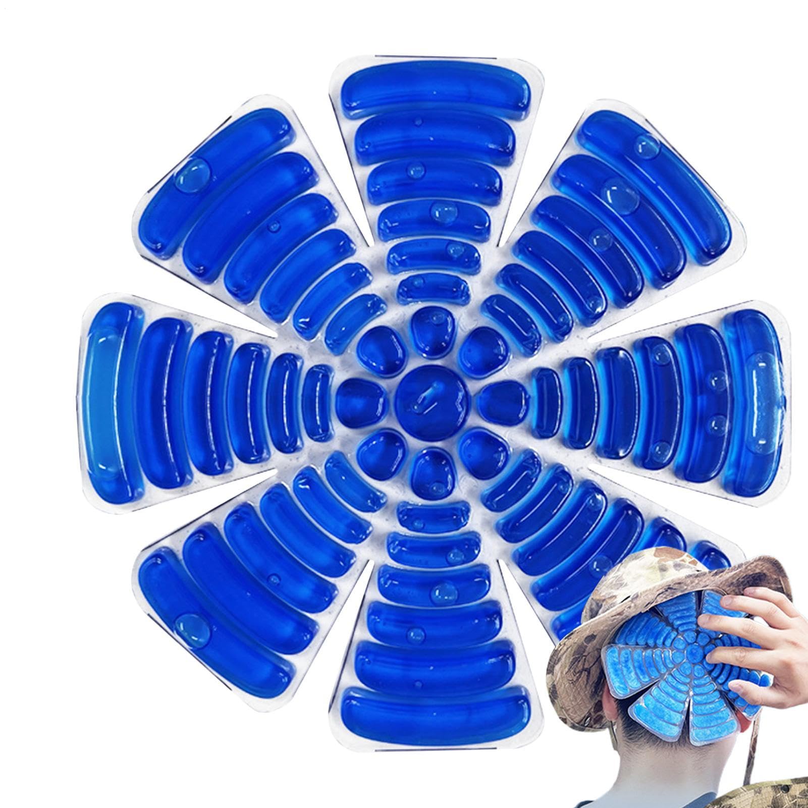 Hard Hat Ice Pack Insert, Head Cooler Pad, Riding Helmet Cooling Liner, Soothing Relief Pack for Fever, Migraña, and Staying Cool in Hot Weather or Work Conditions