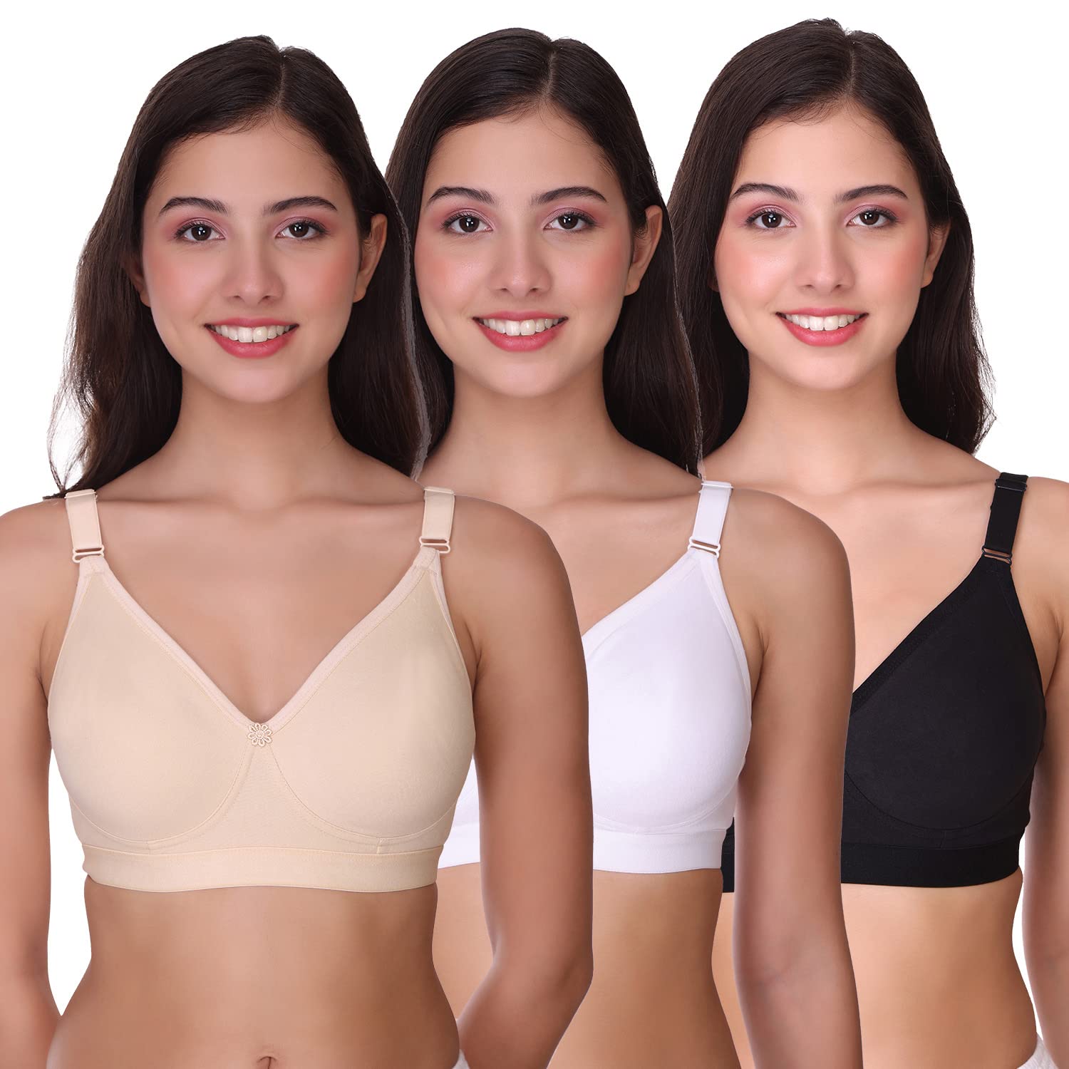 Double Layer Full Coverage with Seamless U Back Non-Padded T-Shirt Bra Single Pack-image-27