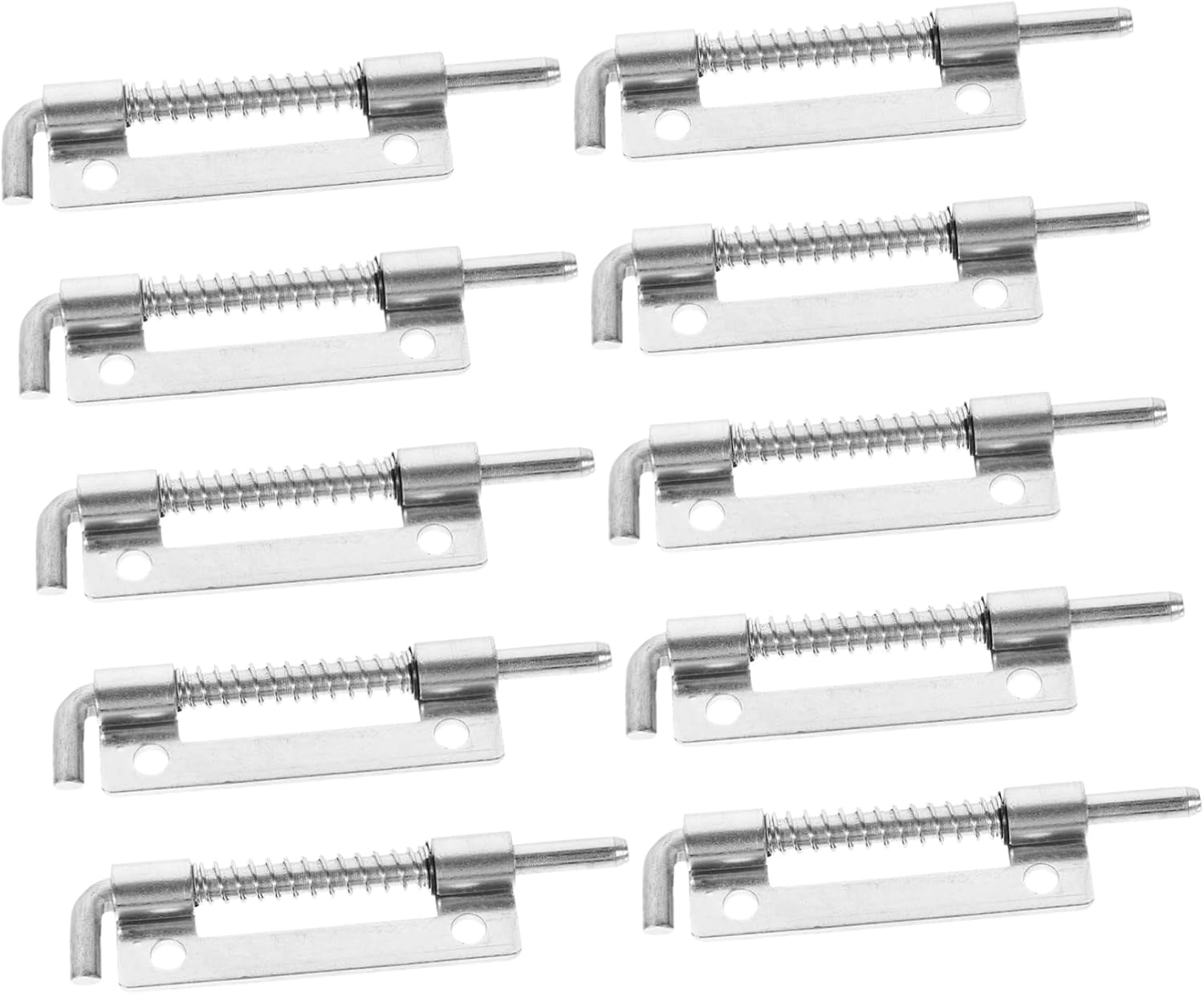 OUNONA 50pcs Spring-Loaded Security Bolt Latch for Cabinet Doors Galvanized Construction Locking Mechanism for Warehouse Kitchen Living Room Use