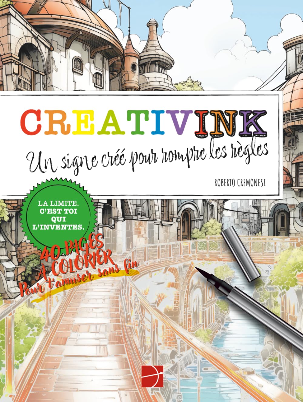 Livre de coloriage pour adultes CreativInk contre le stress quotidien tracé encre