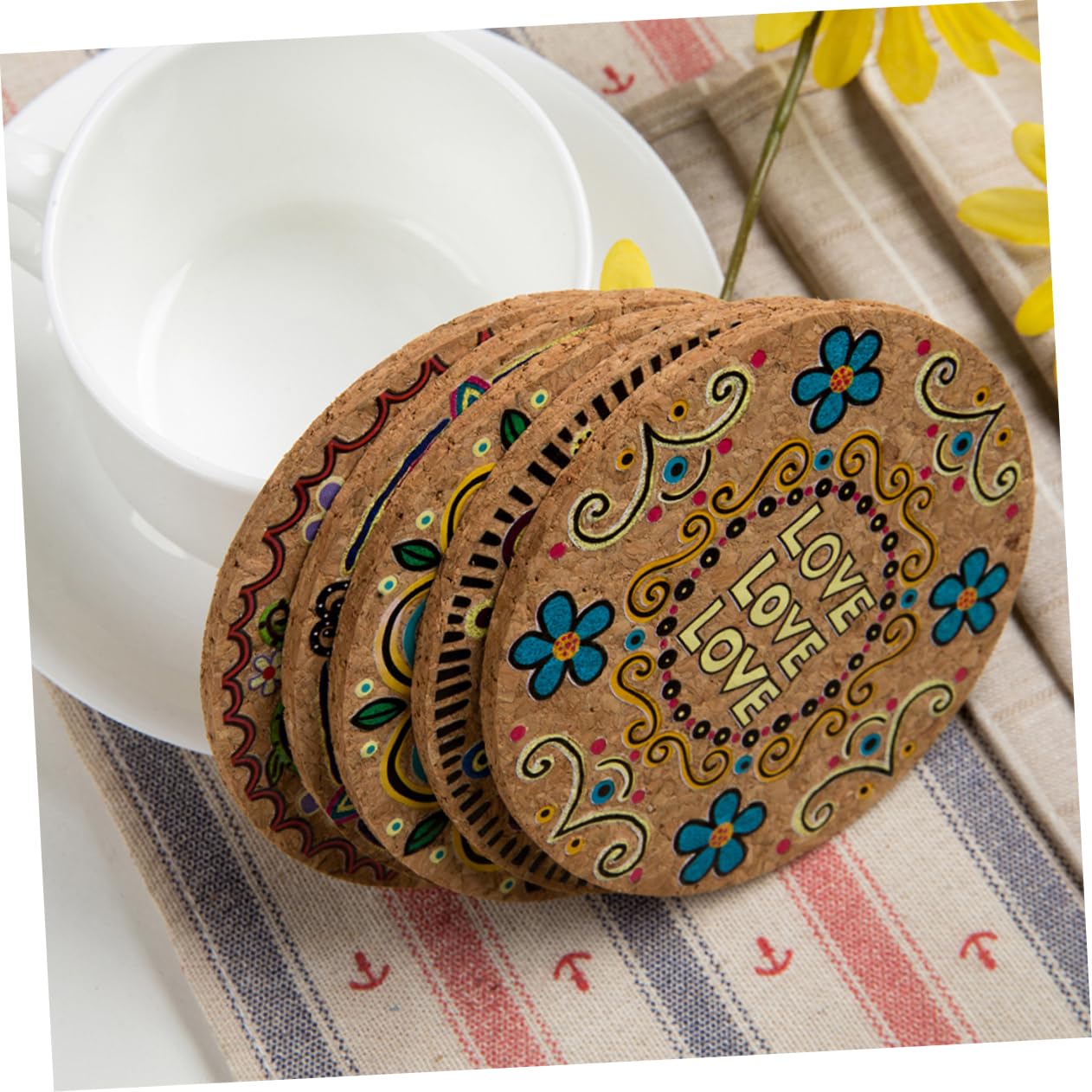 Alipis 24piezas Posavasos De Corcho Natural Resistentes Al Calor y Absorbentes para Proteger Mesas y Servir Bebidas Casa Oficina o Eventos