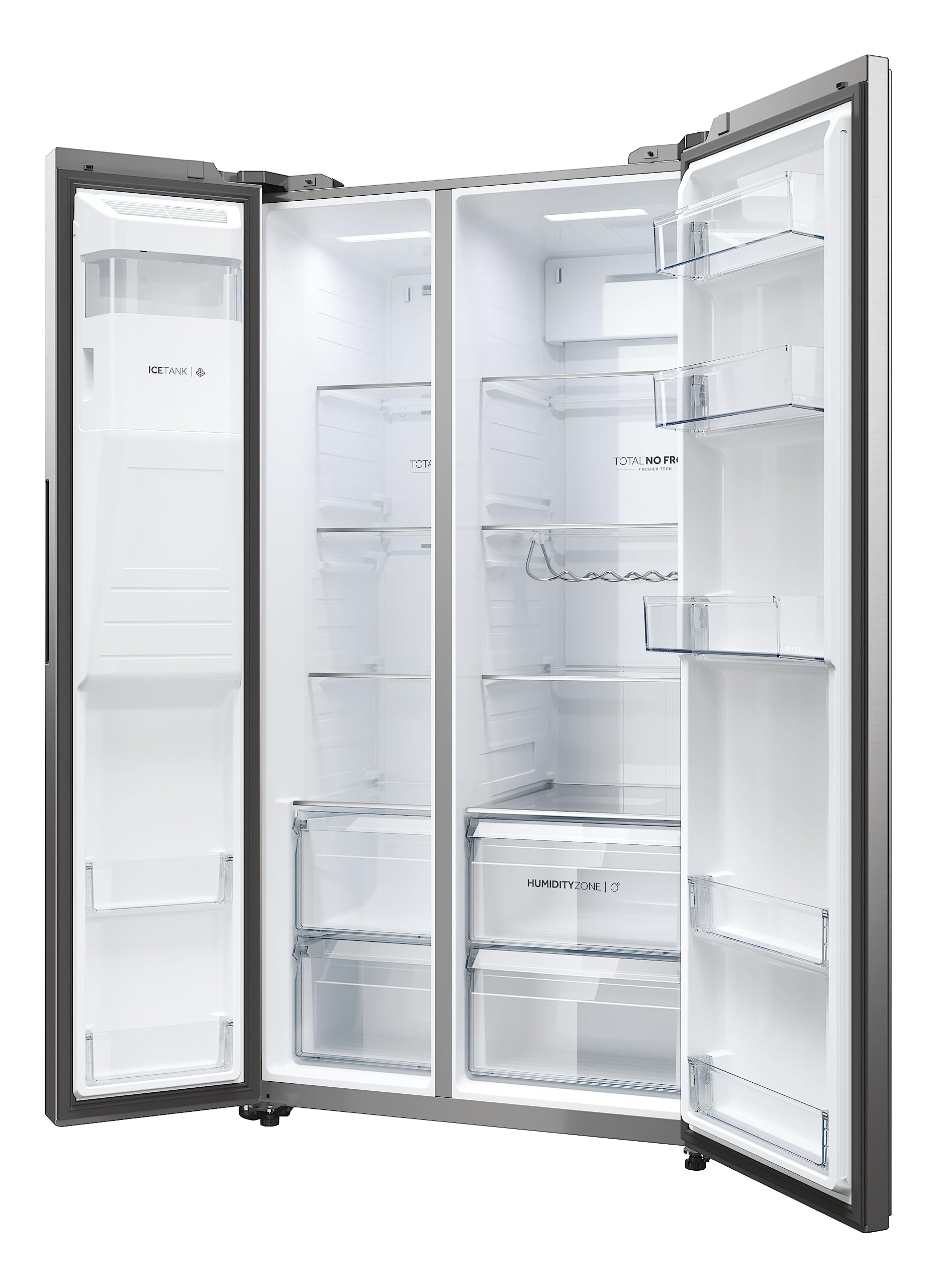 Haier Side by Side 90 série 5 HSW59F18EIMM réfrigérateur-congélateur/Total No Frost/Smart hON App/HumidityZone/XXL Capacité utile/Distributeur d'eau et de glaçons/Seulement 36 dB (A