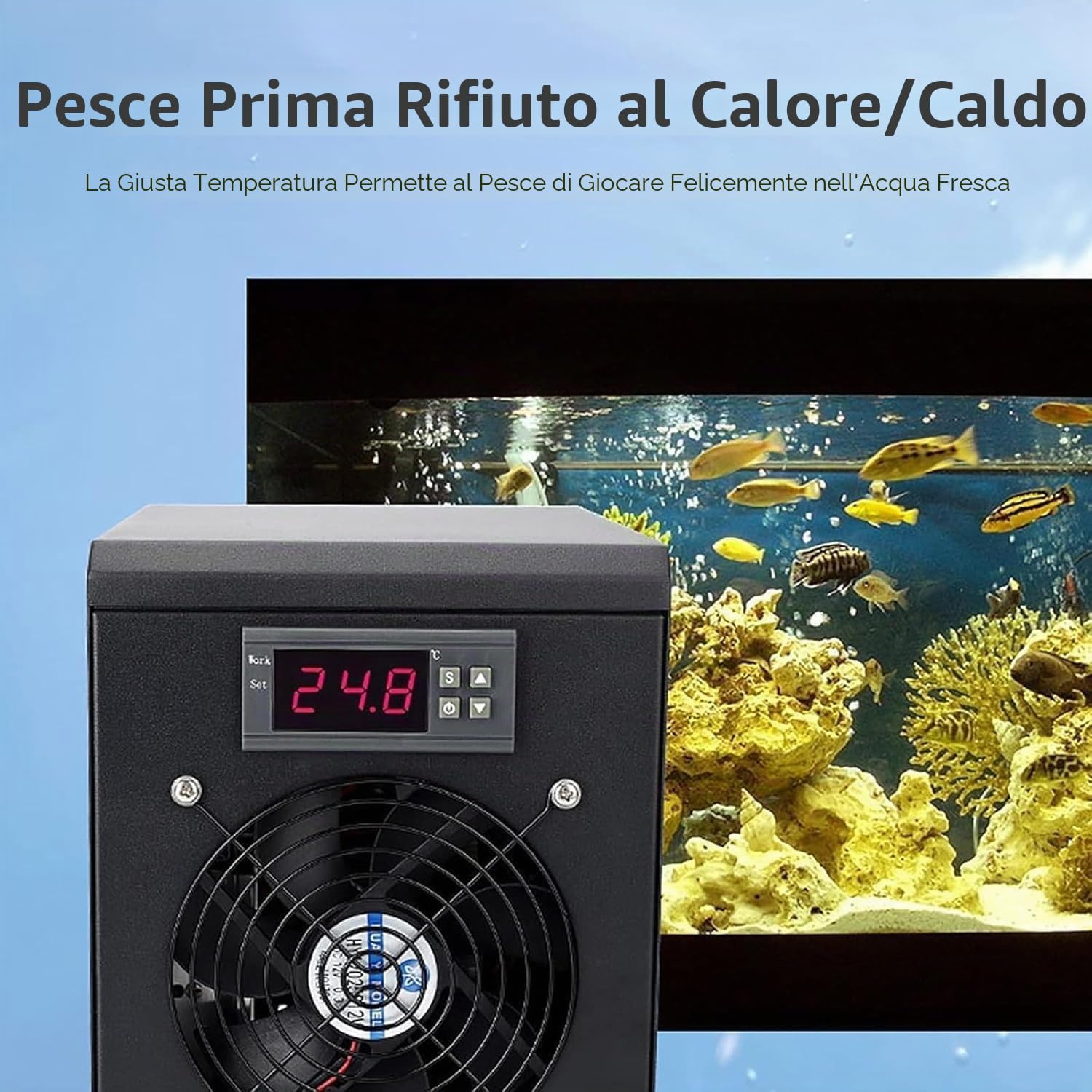 Refrigeratore per Acquario, Refrigeratore per Acquario con Acqua Fresca, Refrigeratore Acqua da 60L/160L/300L per Serbatoio di Pesci con Compressore Silenzioso, Macchina di Raffreddamento Acqua per
