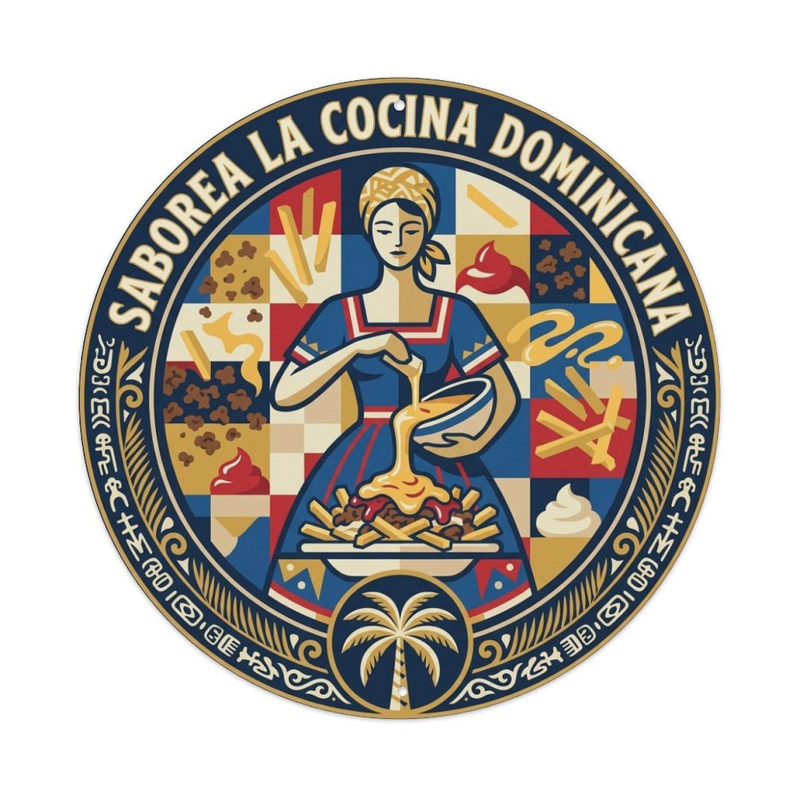 Dominican Cuisine Yaroa Culinary Travel Food Metal Tin Sign