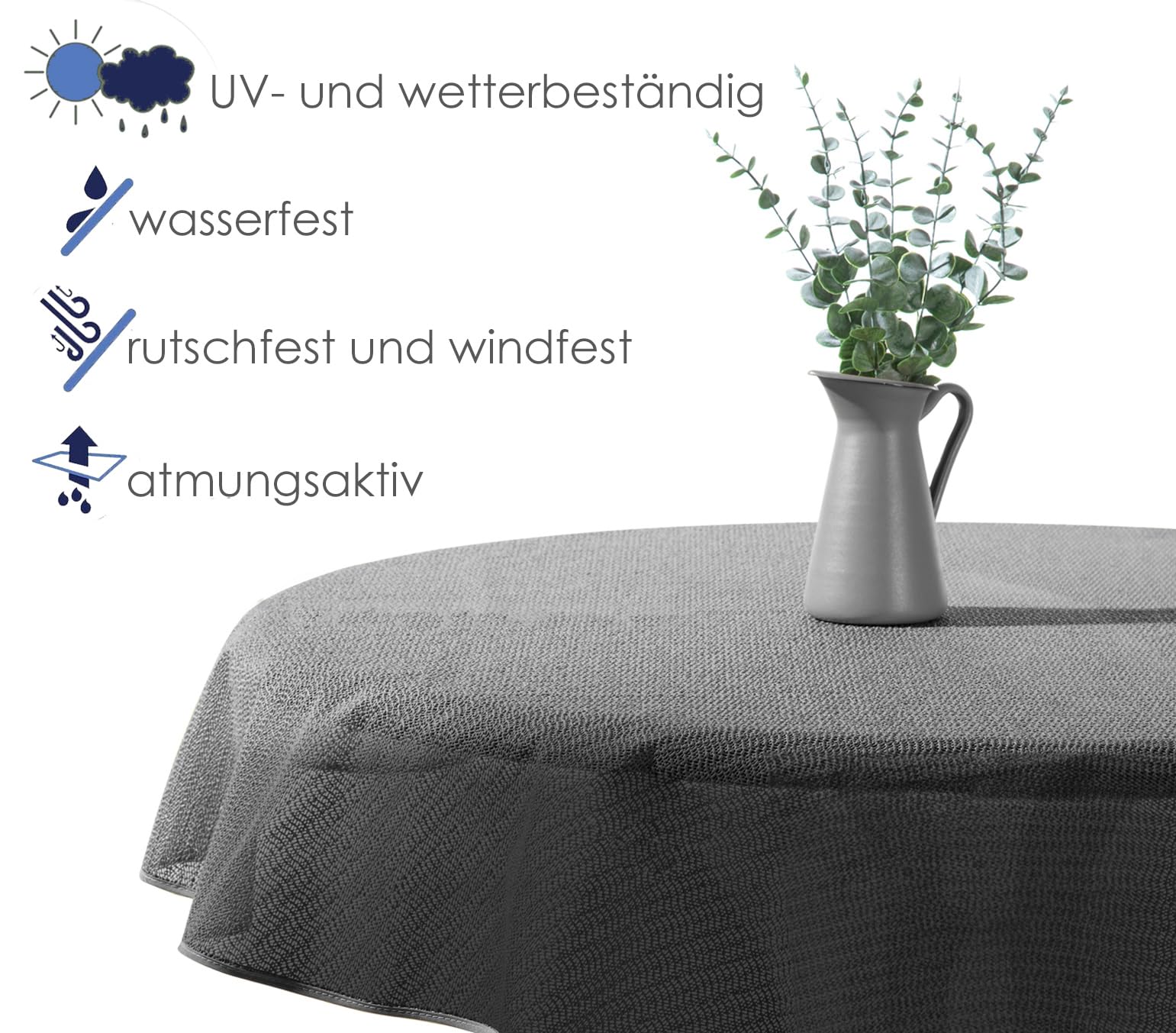 Nappe 110 X 140 Cm - Pour Intérieur-Extérieur - Facile D'Entretien Et Résistante - Gris Clair