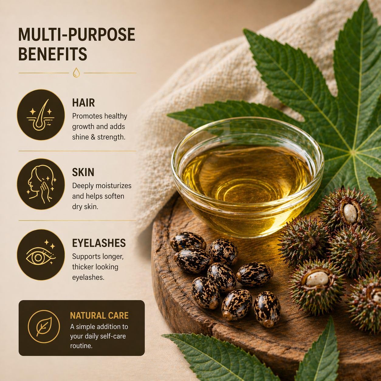 INFINA ESSENTIALS Pure Castor Oil for Hair Growth, Scalp, Skin, Face & Eyelashes - 100% Pure Hexane Free Cold Pressed Castor Oil Glass Bottle - Nourish & Moisturize Hair & Skin - 16 fl oz