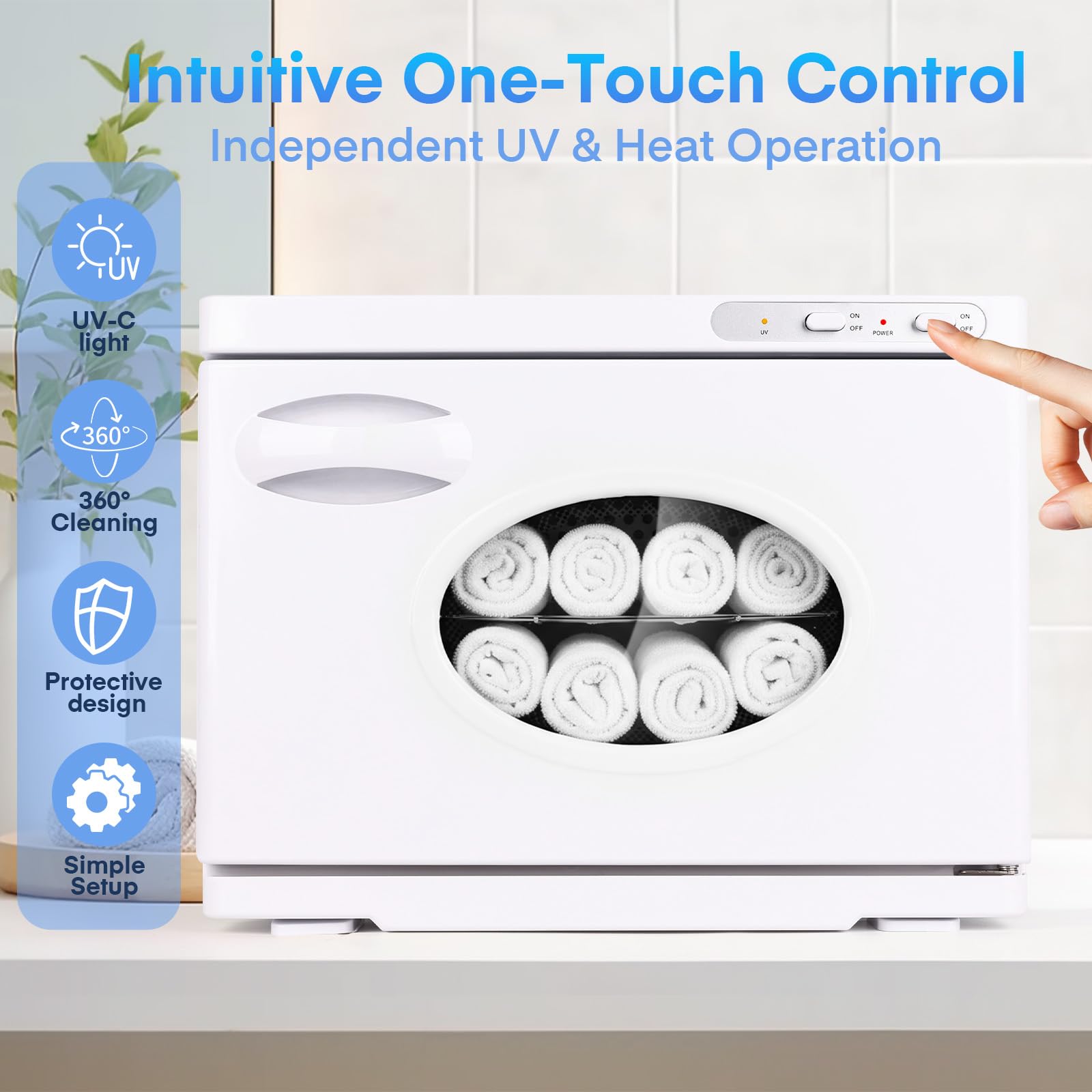 TopDirect 23L Handtuchwärmer Kosmetik, Towel Warmer mit Sichtfenster & UV-Sterilisation, Großes Handtuch Wärmegerät für Spa, Kosmetikstudio & Friseur