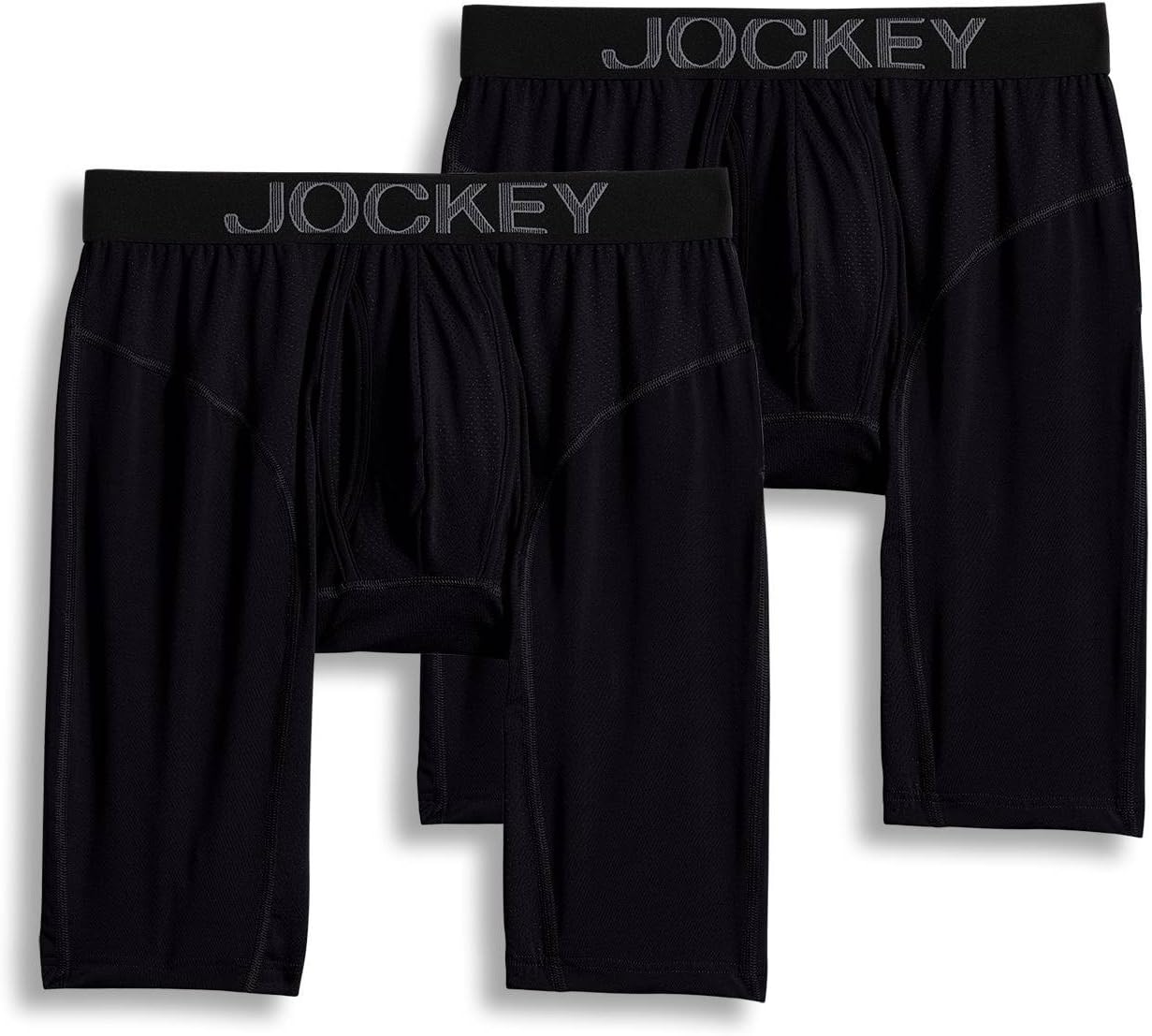Jockey Men's Underwear RapidCool Quad Short 2 Pack, Black, S Amazon