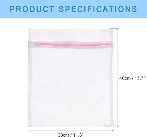 Miniatura 10 de uxcell Bolsas de malla para lavandería, 3 unidades, 23.6 x 23.6 pulgadas, bolsa de malla fina para almacenamiento de viaje, bolsa organizadora con