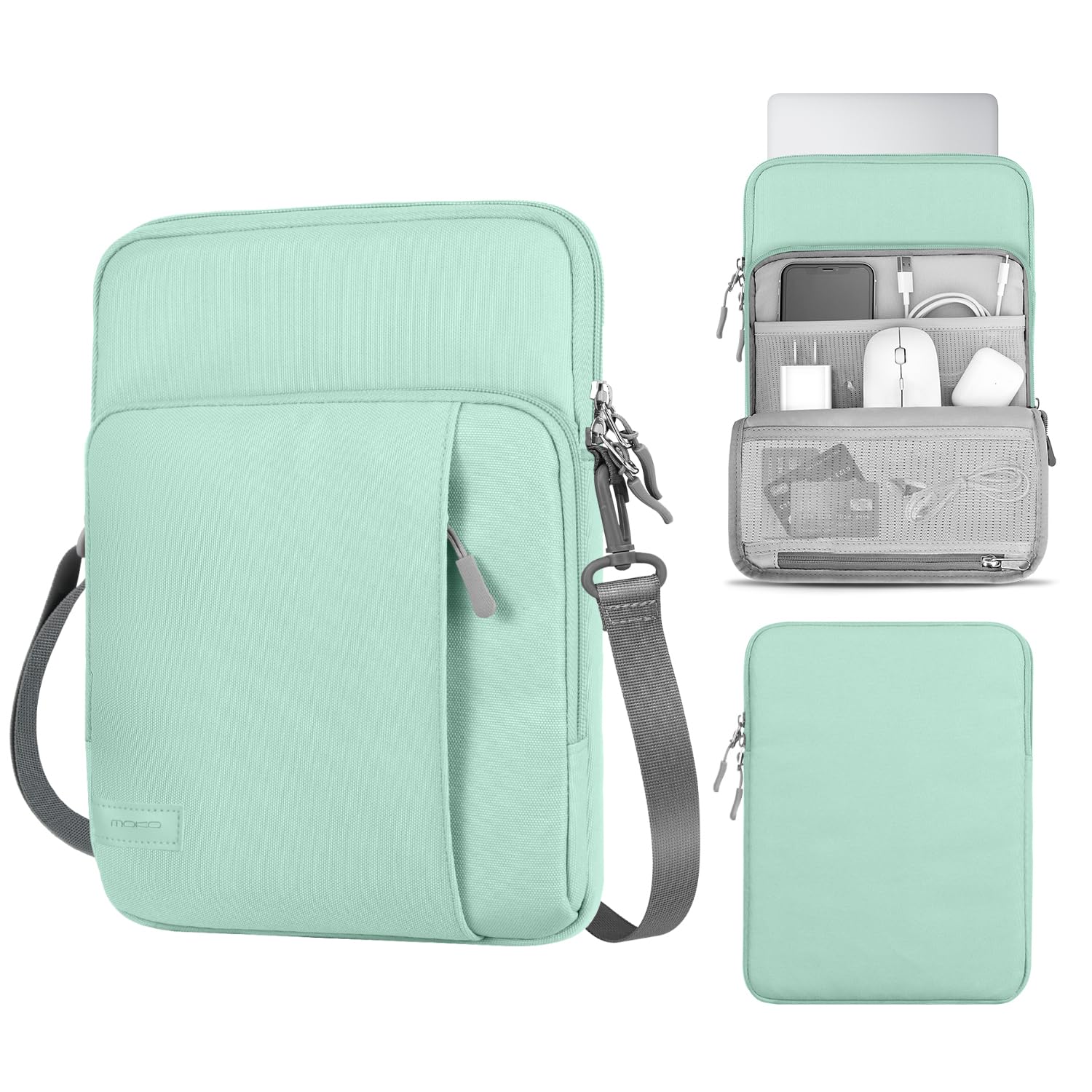 MoKo Laptop Sleeve Bag for 13.3-14 Inch, Notebook Carrying Case with Pocket Fits MacBook Pro M2 14/13/M1/Max 14.2/Air 13.6" M3/M2 2024/2022, Surface Pro 9/8 13", Mint Green