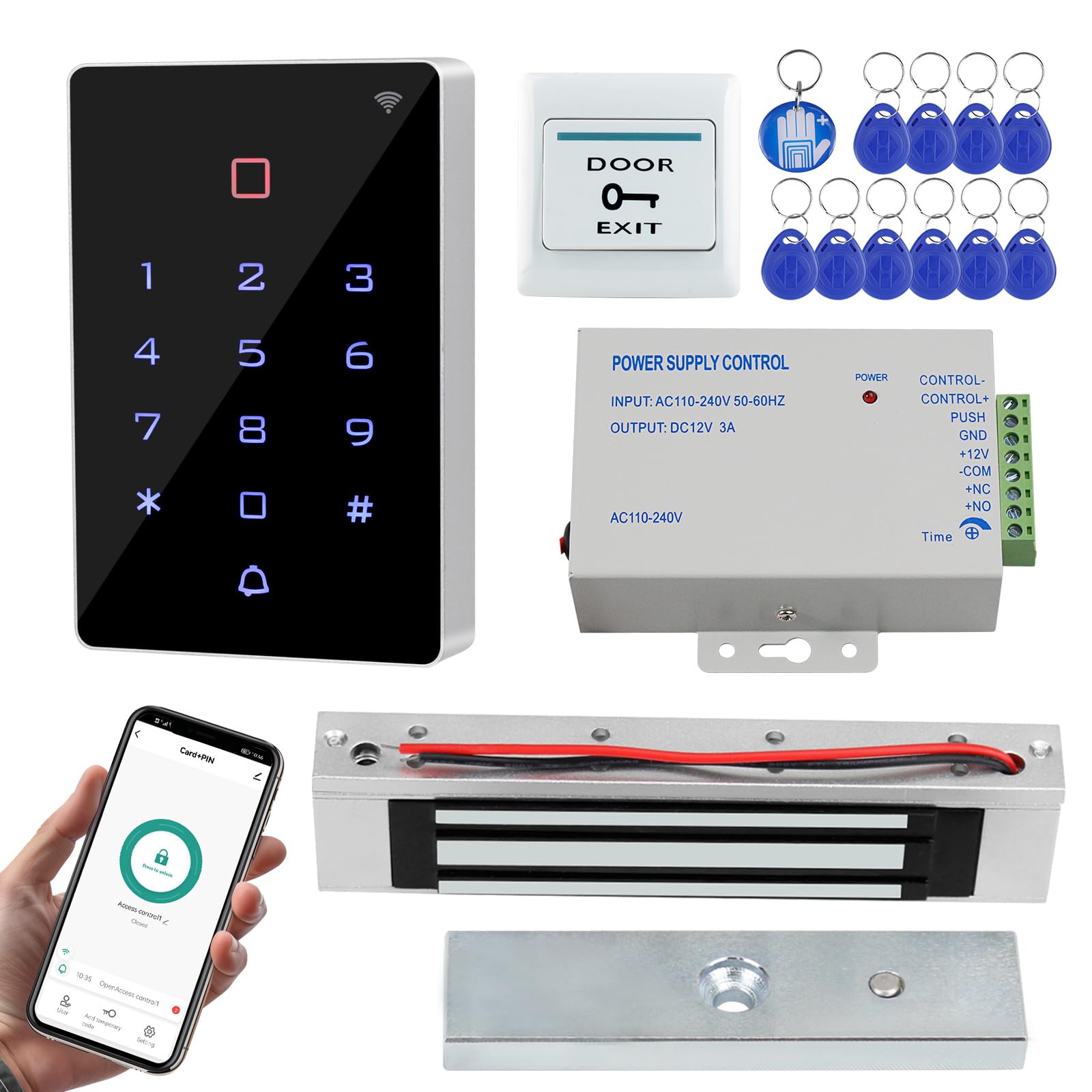 OBO HANDS WiFi Access Control Kit with Keypad and 180 kg Magnetic Lock