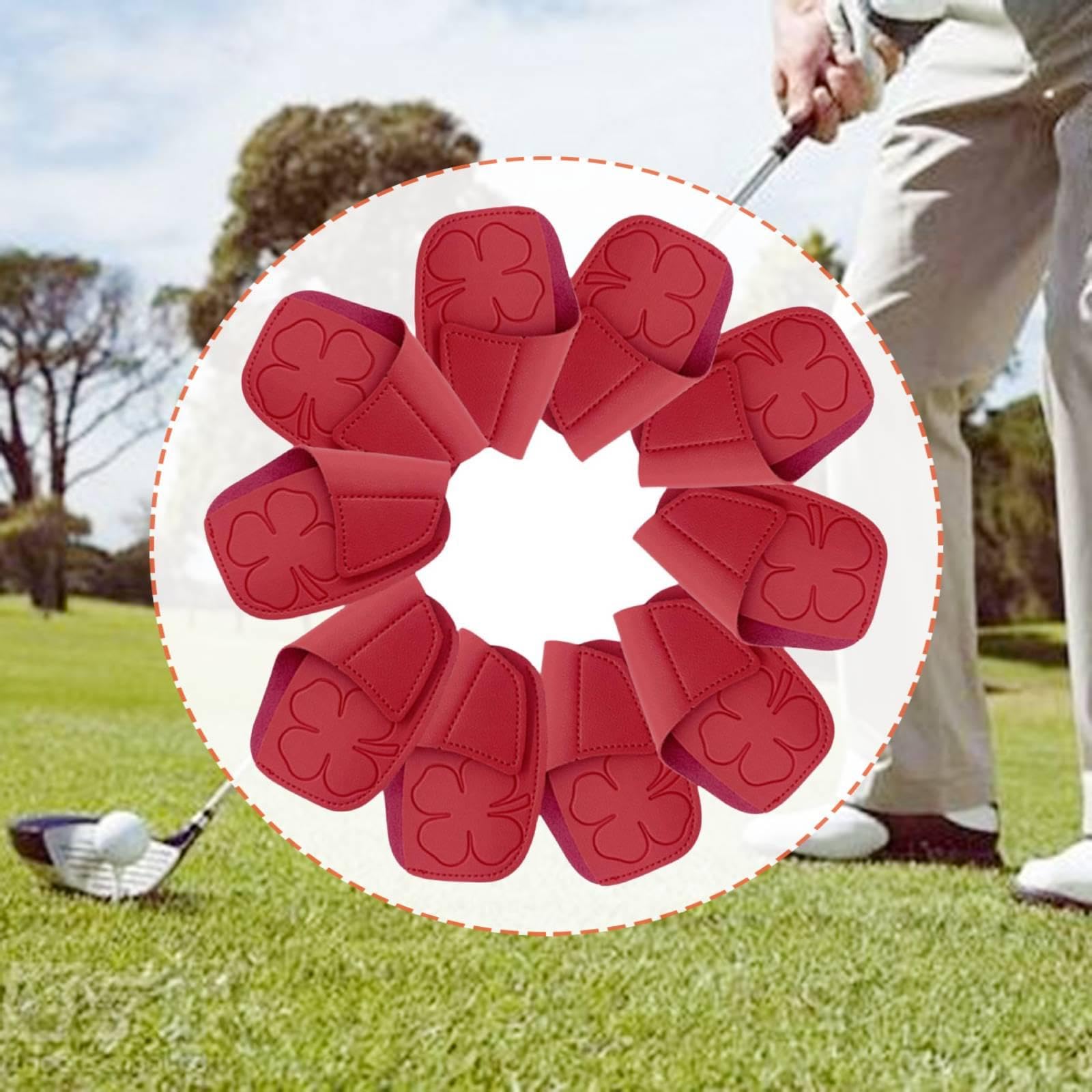 LOVIVER 10 Fundas Protectoras para Palos Golf, Cuero sintético PU, para práctica, Viajes y Juego.