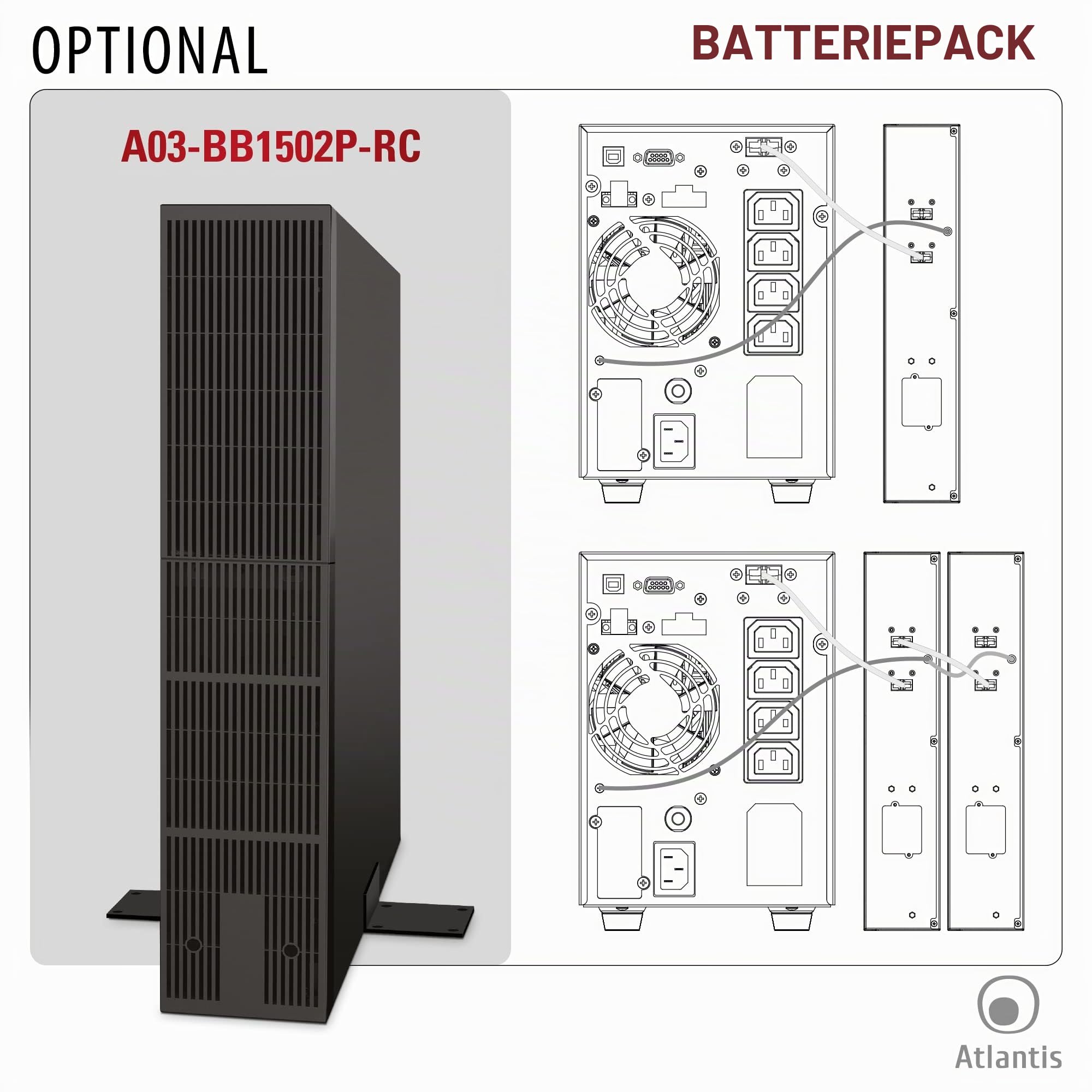 Atlantis Online-USV 1500 VA/1350 W mit Doppelwandler