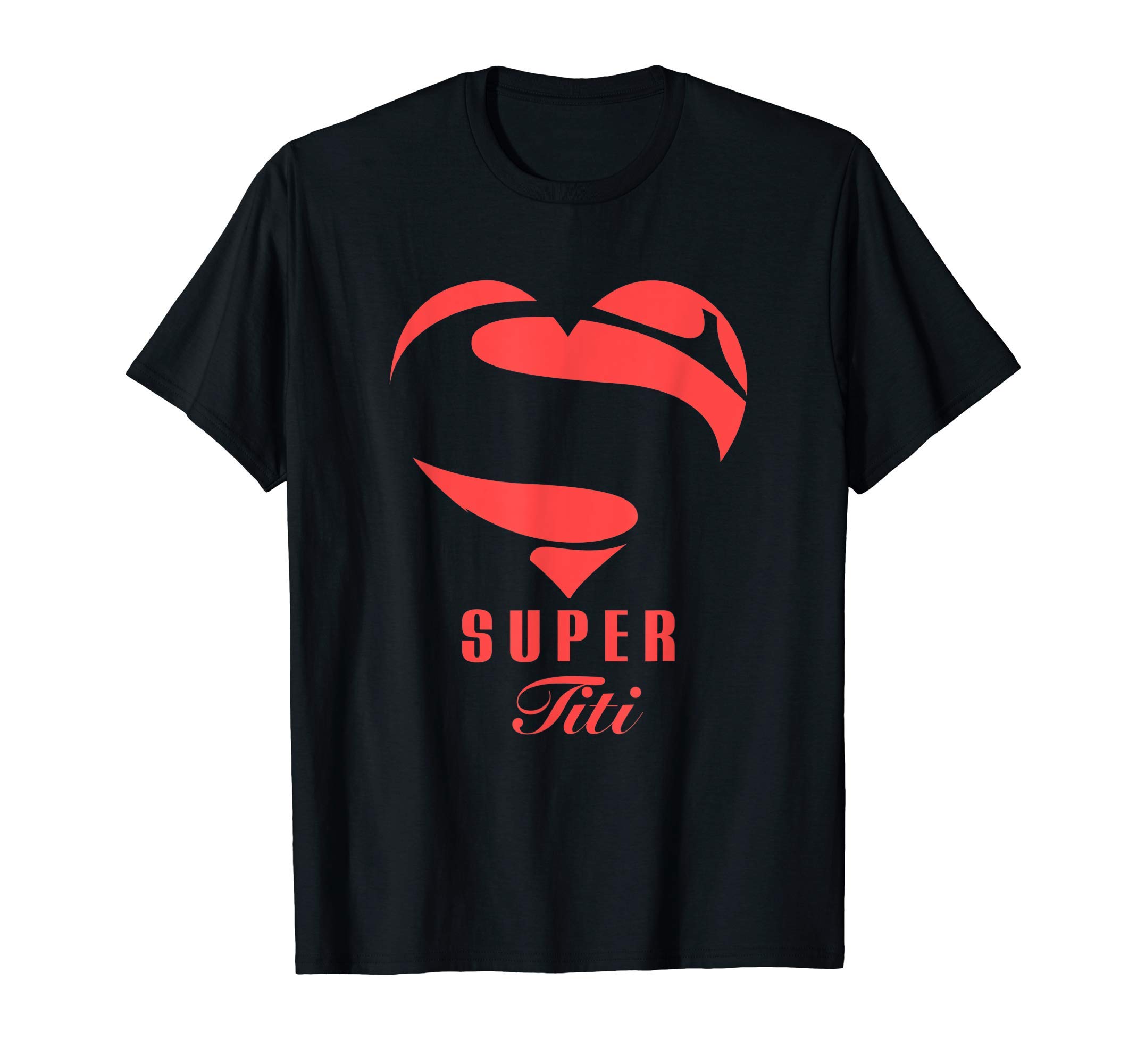 Big Red Heart Super Funny Matching Family GiftsSuper Titi Superhero Gift Family Christmas Costume T-Shirt